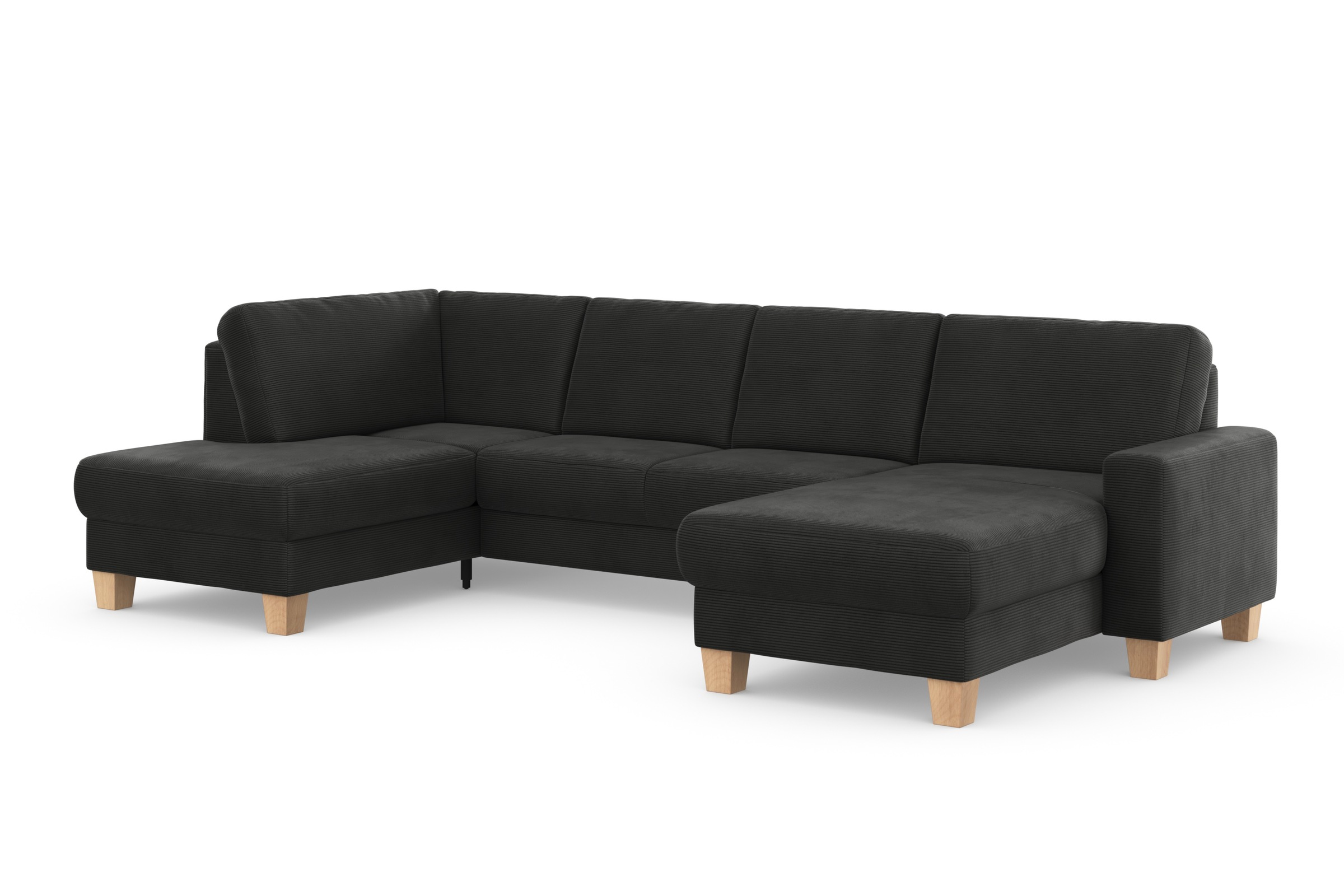 Home affaire Wohnlandschaft »Summer U-Form«, mit oder ohne Bettfunktion und Bettkasten, Cord-Bezug