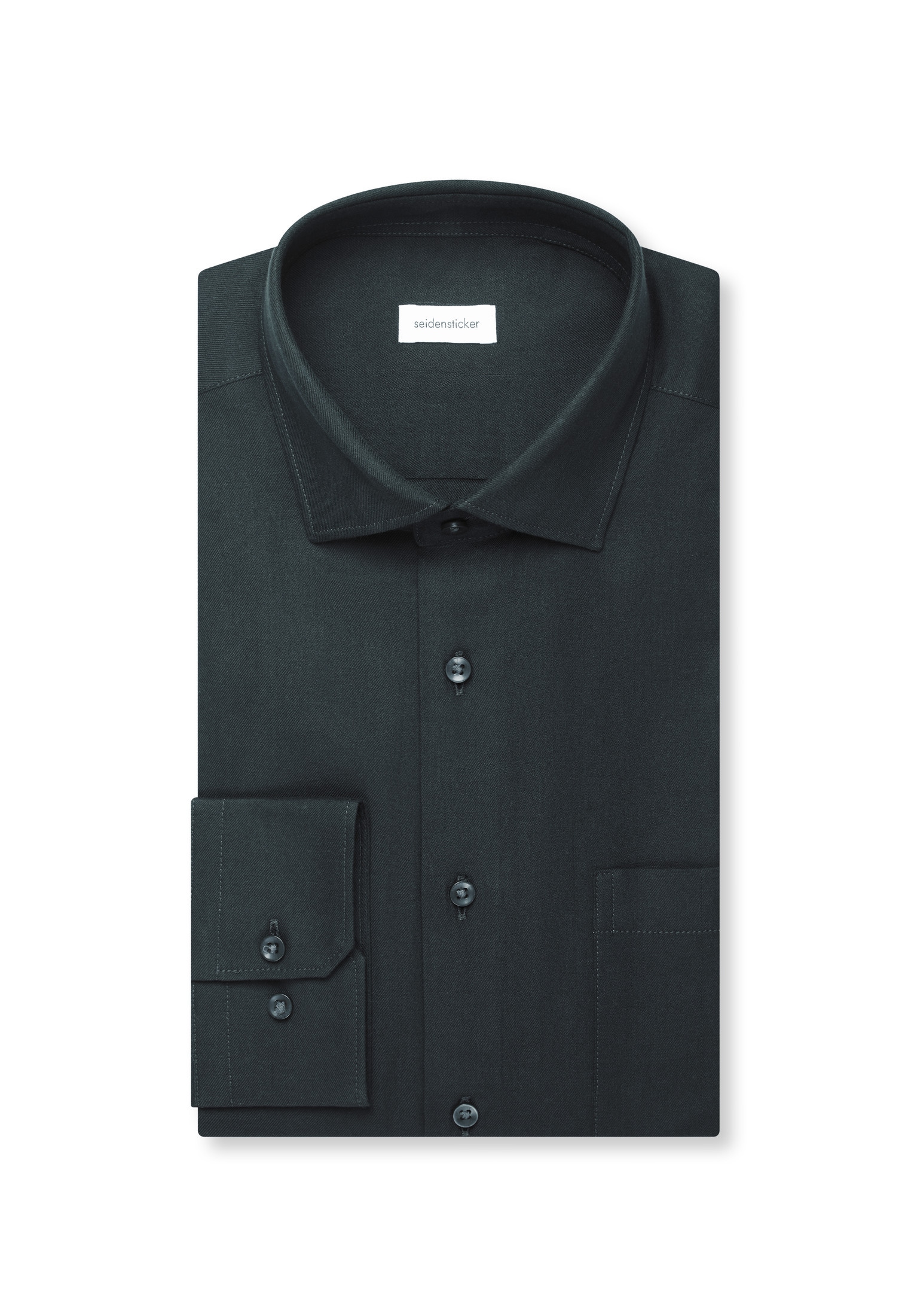 seidensticker Flanellhemd »Schwarze Rose« Comfort 1/1 Kentkragen Uni