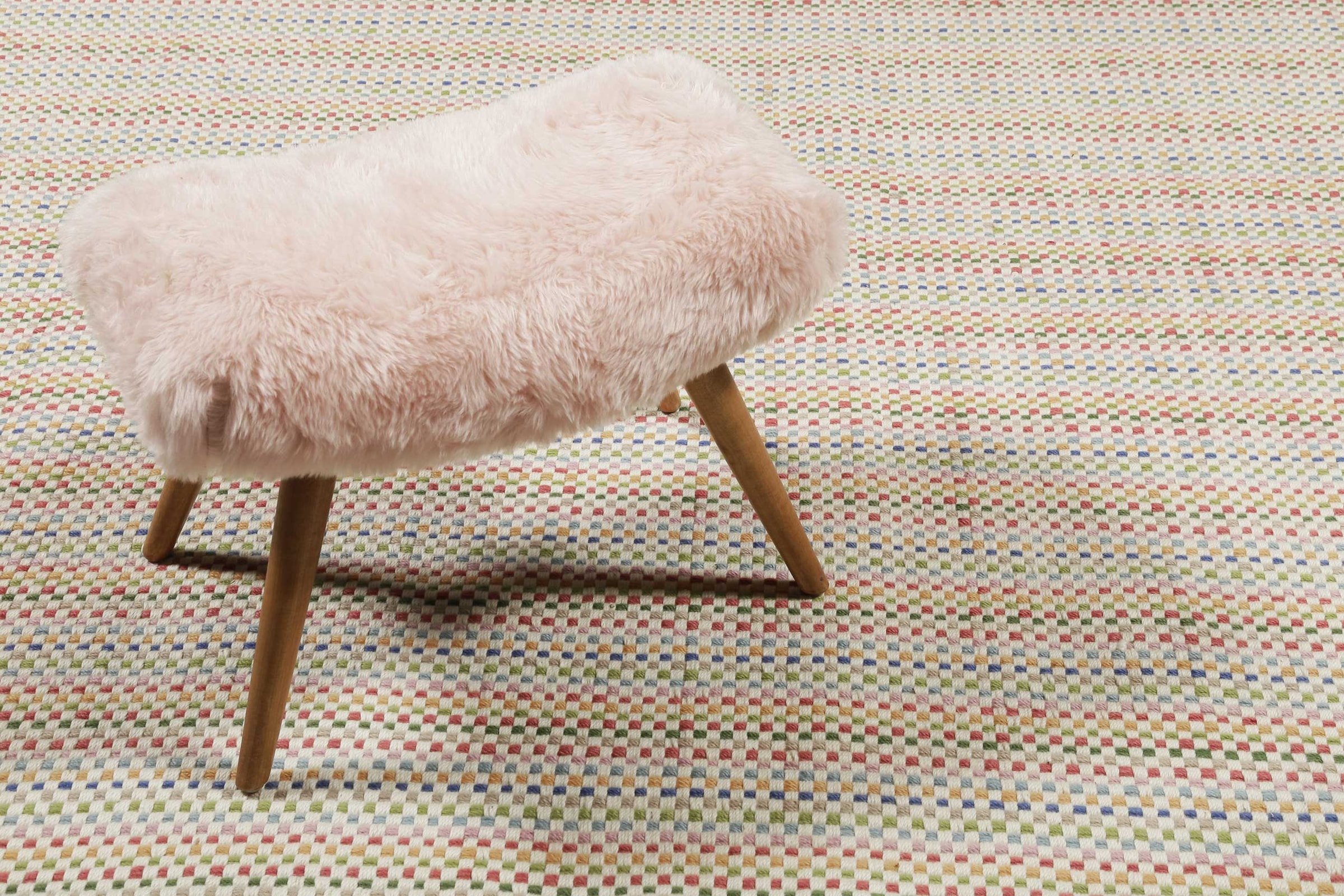 Esprit Teppich »Kids Durrie« rechteckig 6 mm Höhe Kinderteppich, kurzflor, handgewebt, Wolle, natürlich, gestreift