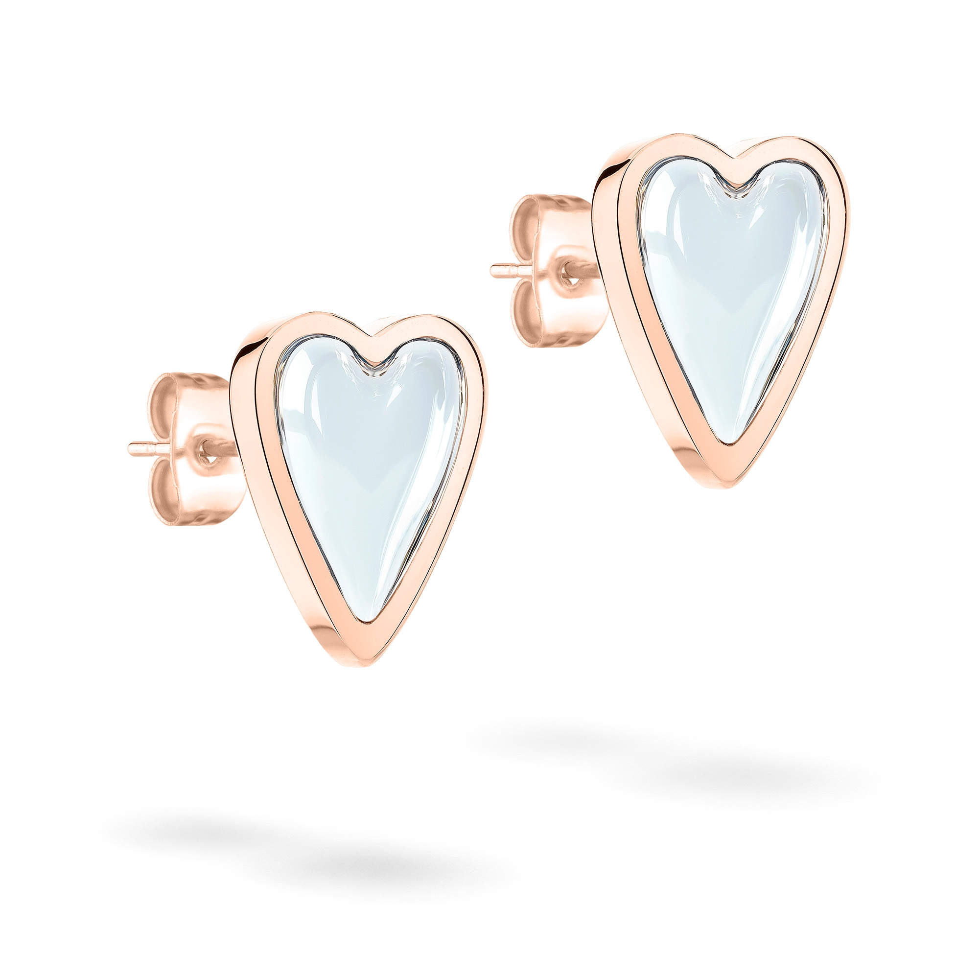 Liebeskind Berlin Paar Ohrstecker »Schmuck Geschenk Edelstahl Ohrringe Glass Heart« mit Glasstein