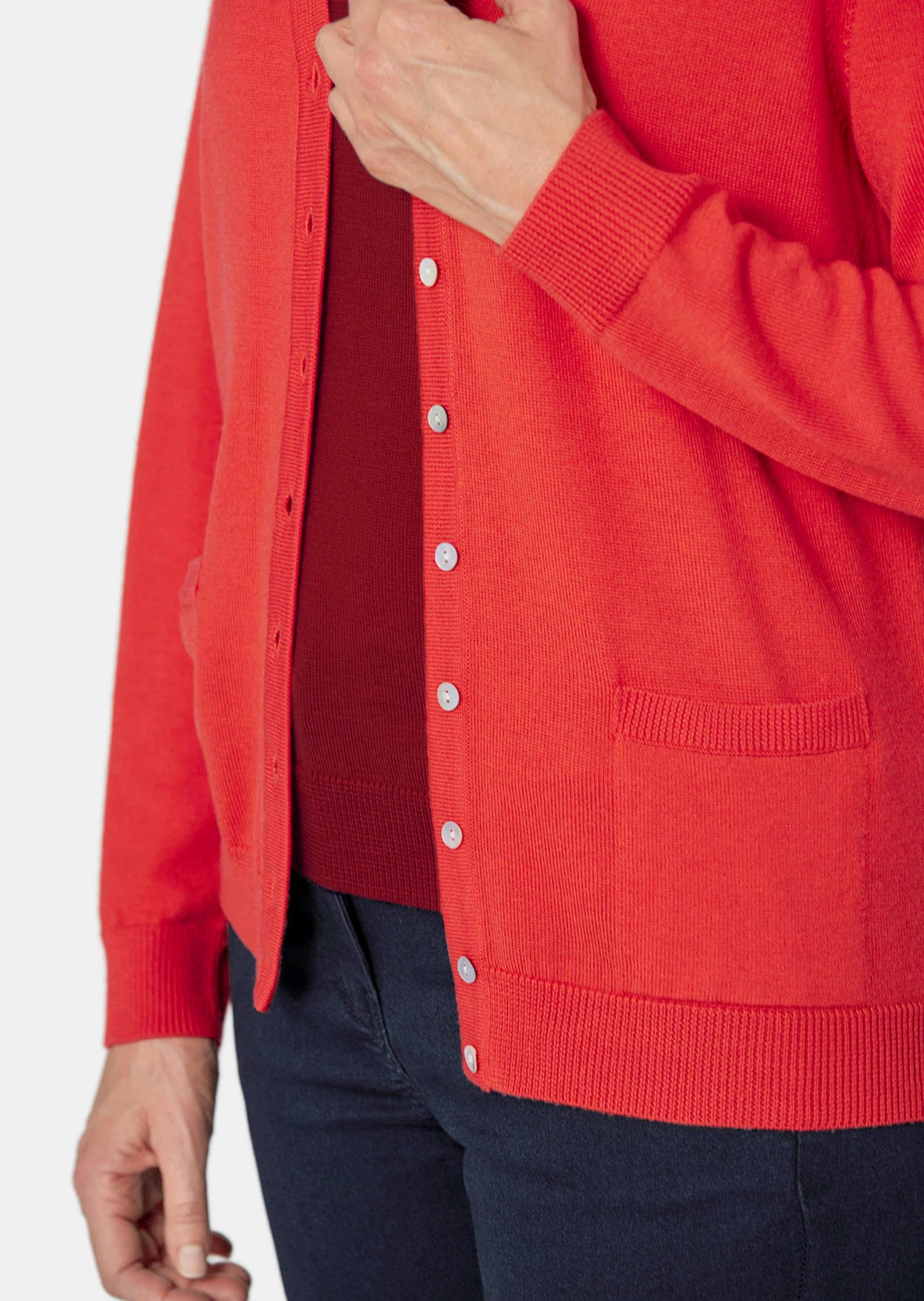 GOLDNER Strickjacke »Uni Merino-Cardigan Langarm« Reine Merinowolle