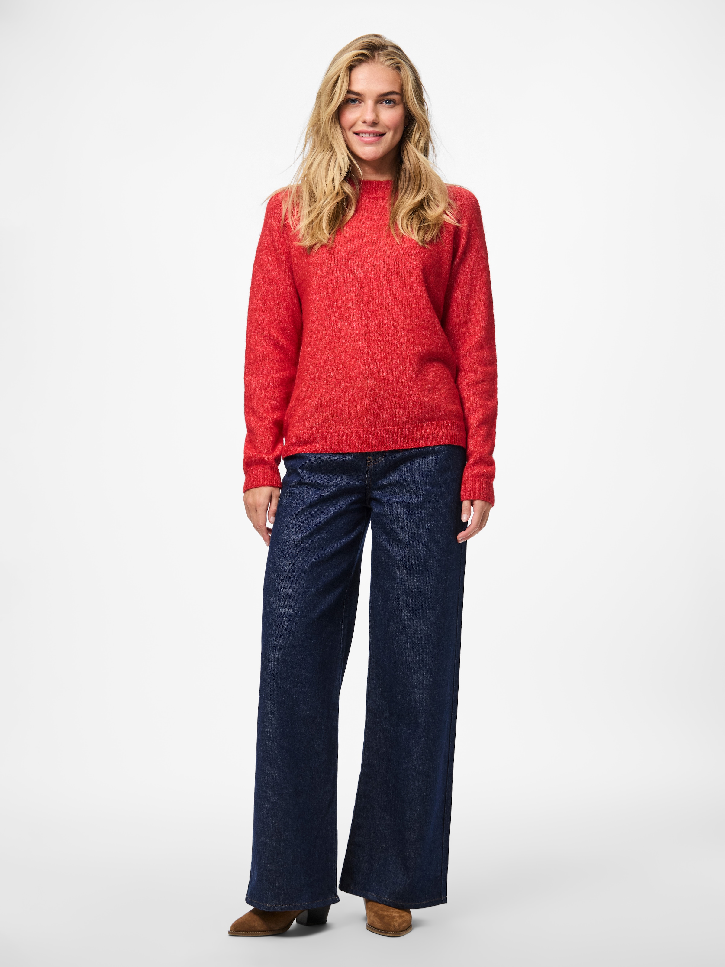 pieces Strickpullover »PCJULIANA LS O-NECK KNIT NOOS BC«