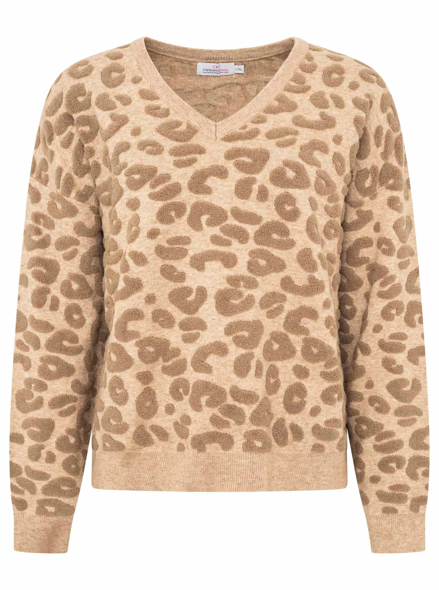 Zwillingsherz Strickpullover »"3D Leo"«, mit erhabenem Leomsuter