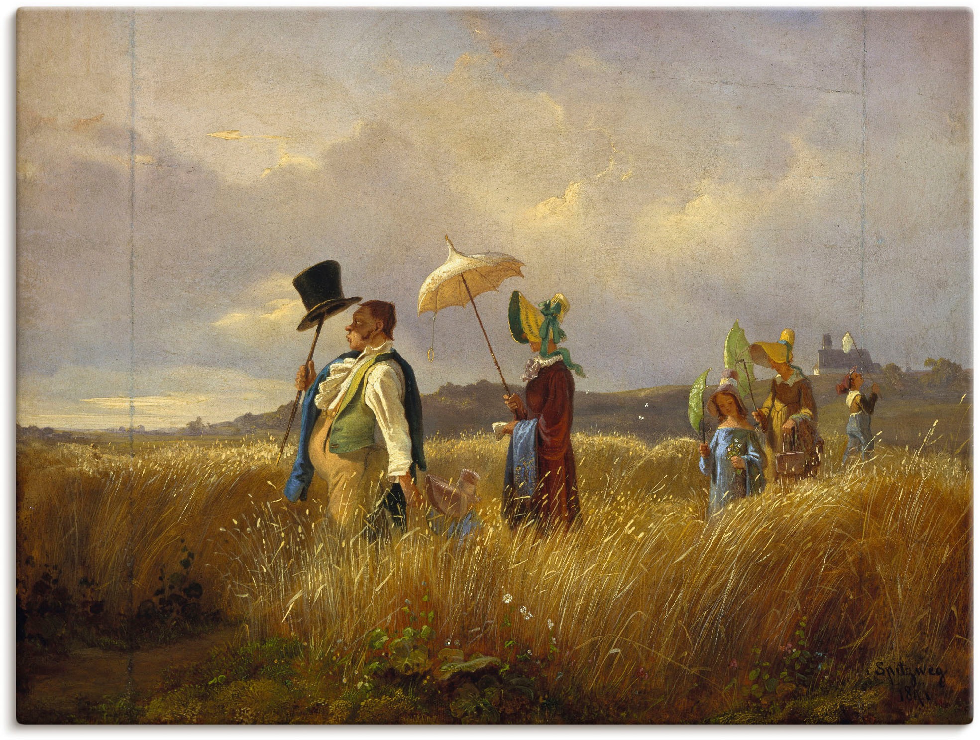 Artland Wandbild »Der Sonntagsspaziergang. 1841«, Gruppen & Familien, (1 St.), in vielen Größen & Produktarten -Leinwandbild, Poster, Wandaufkleber / Wandtattoo auch für Badezimmer geeignet
