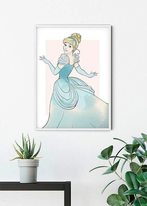 Komar Bild »Cinderella Beauty«, Disney, (1 St.), Wandbild zur Dekoration im Kinderzimmer - ohne Rahmen