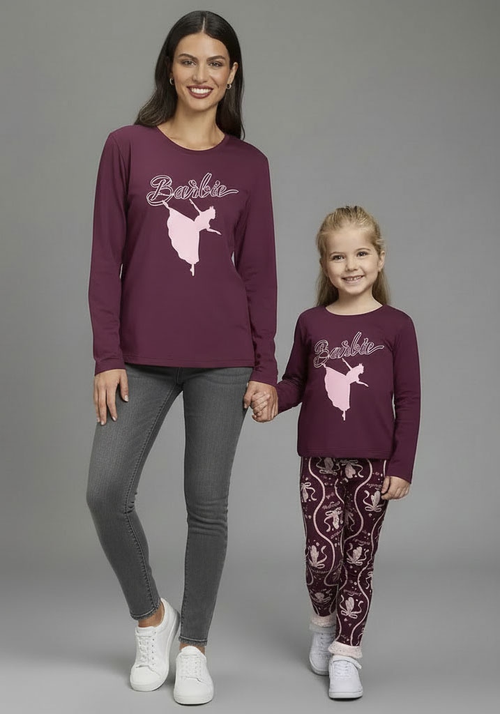 KIDSWORLD Langarmshirt »BARBIE Glitzerdruck Shirt für kleine Mädchen, Mama&Me Style, Mattel« BARBIE Nussknacker Shirt, Mini-Me