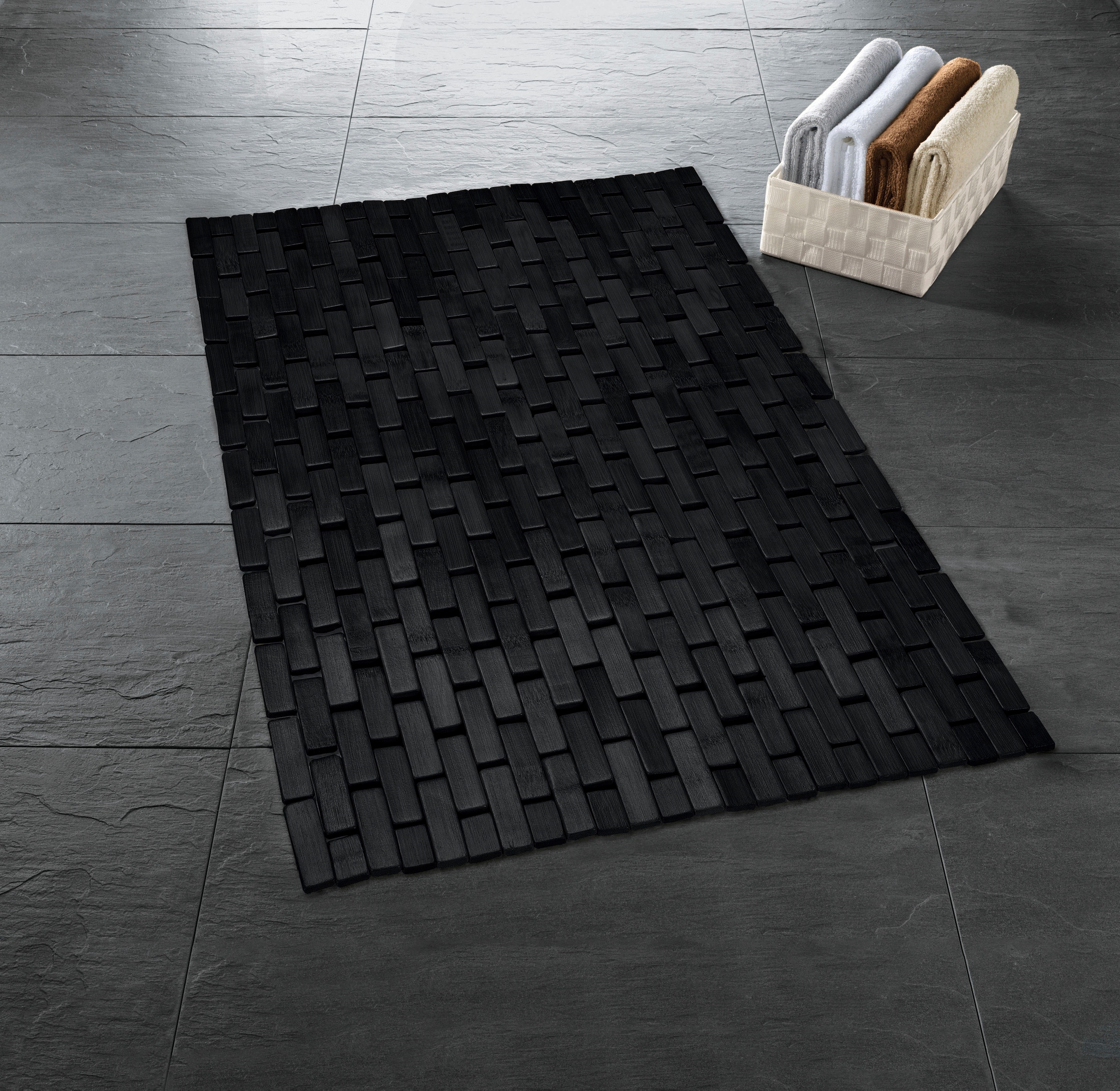 Kleine Wolke Badematte »Palito«, rutschhemmend beschichtet, Holzmatte, 100% Bambus, 50x70 cm