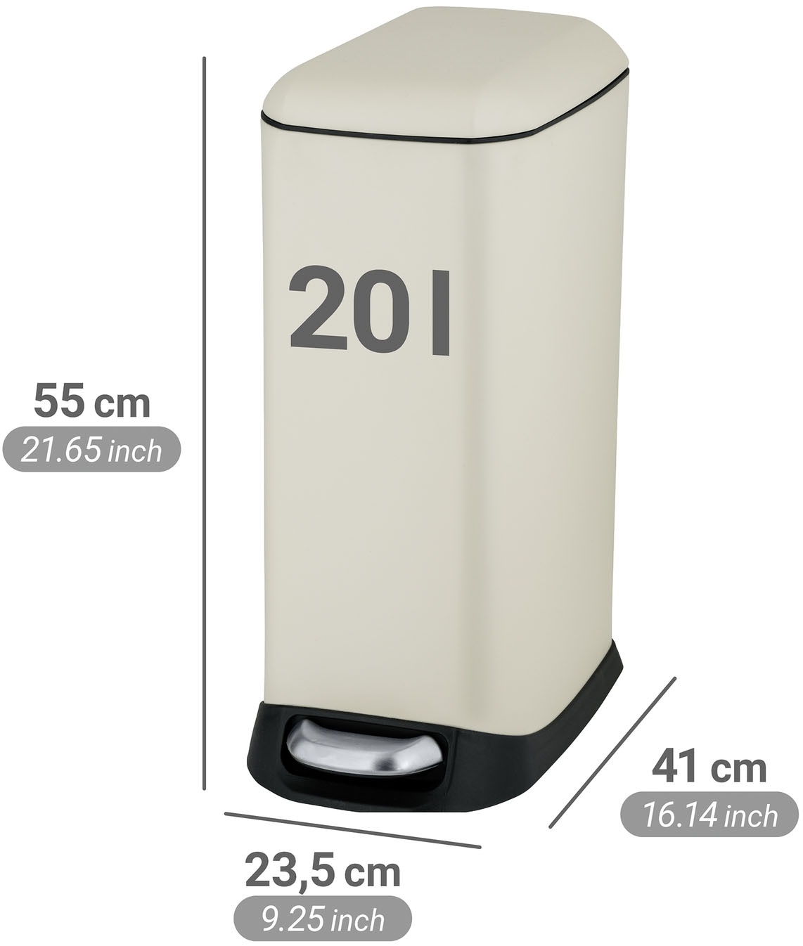 WENKO Mülleimer »Modell Design« 1 Behälter Abfalleimer mit Absenkautomatik und herausnehmbarem Einsatz