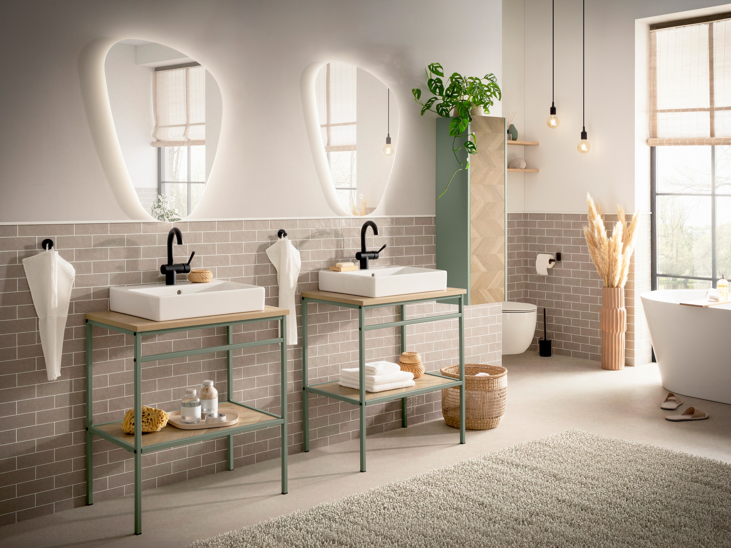 welltime LED-Lichtspiegel »Lorna, Breite 55 cm« organische Form