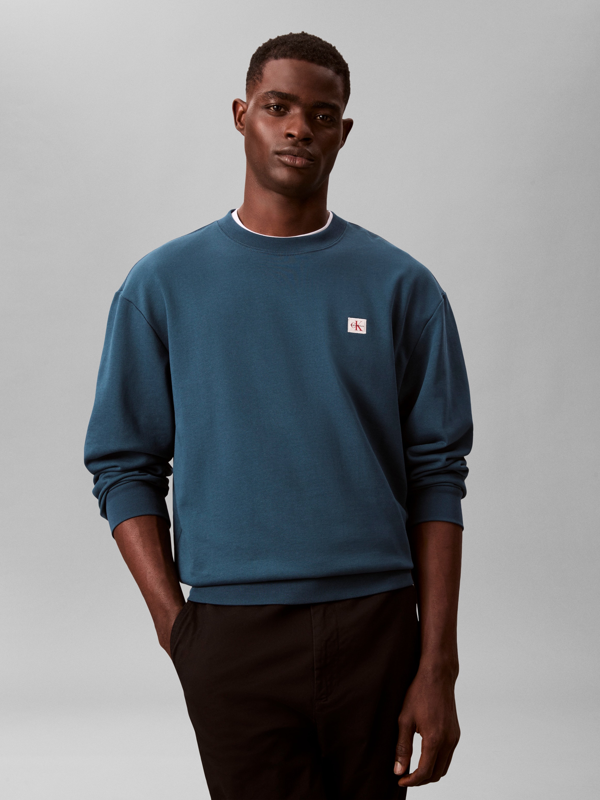 Calvin Klein Jeans Sweatshirt »400GSM TRRY BDG CRWN«, Mit Rundhalsausschnitt
