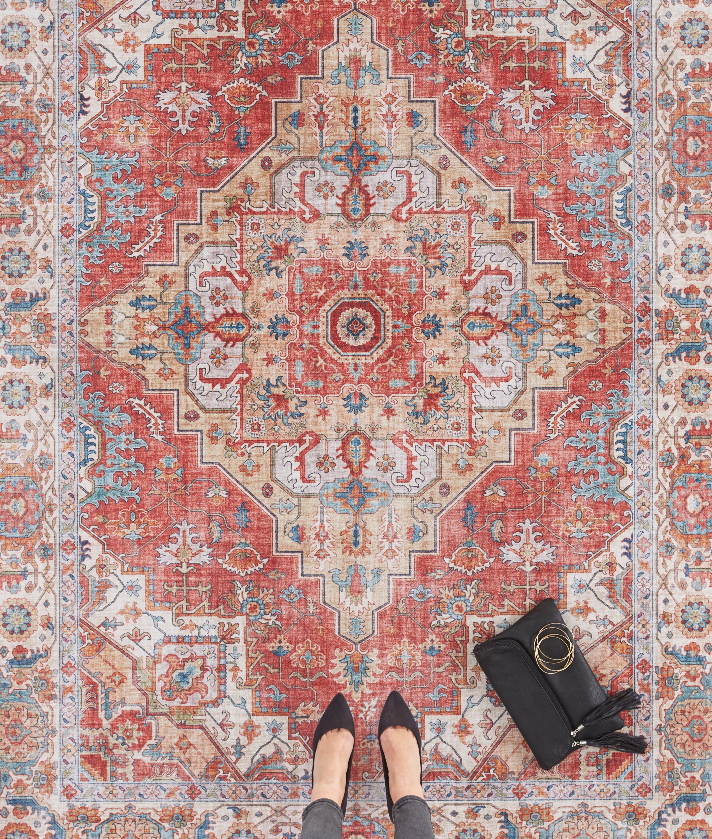 NORTHRUGS Teppich »Sylla«, rechteckig, 5 mm Höhe, Orientalisch, Läufer, Vintage, Wohnzimmer, Schlafzimmer, Esszimmer