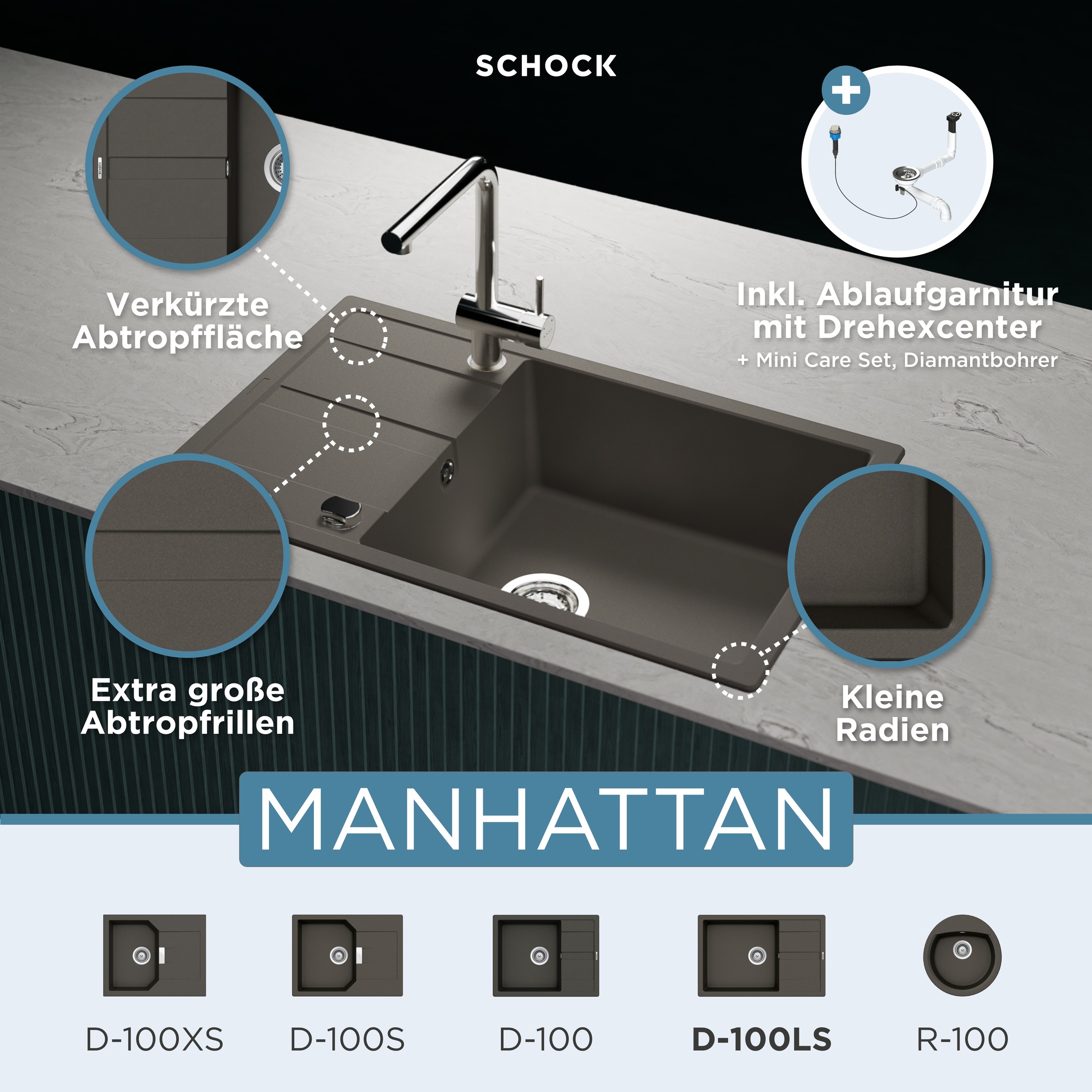 Schock Granitspüle »Manhattan D-100LS«