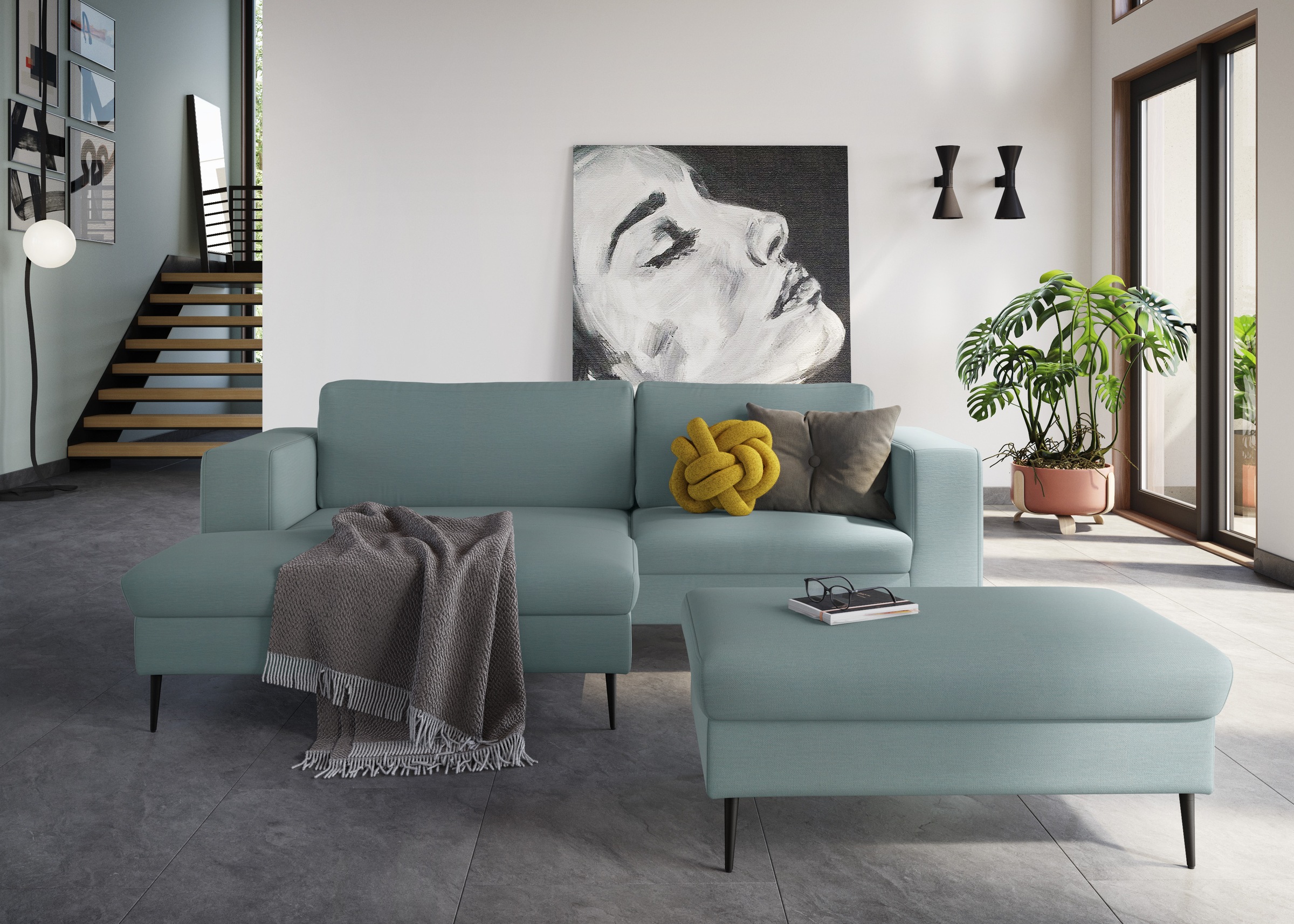 DOMO collection Sitzhocker »Modica«, passend zur Serie, auch in Cord