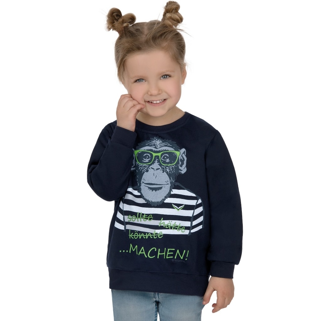 Trigema Sweatshirt »TRIGEMA Sweatshirt mit großem Affen-Druckmotiv«