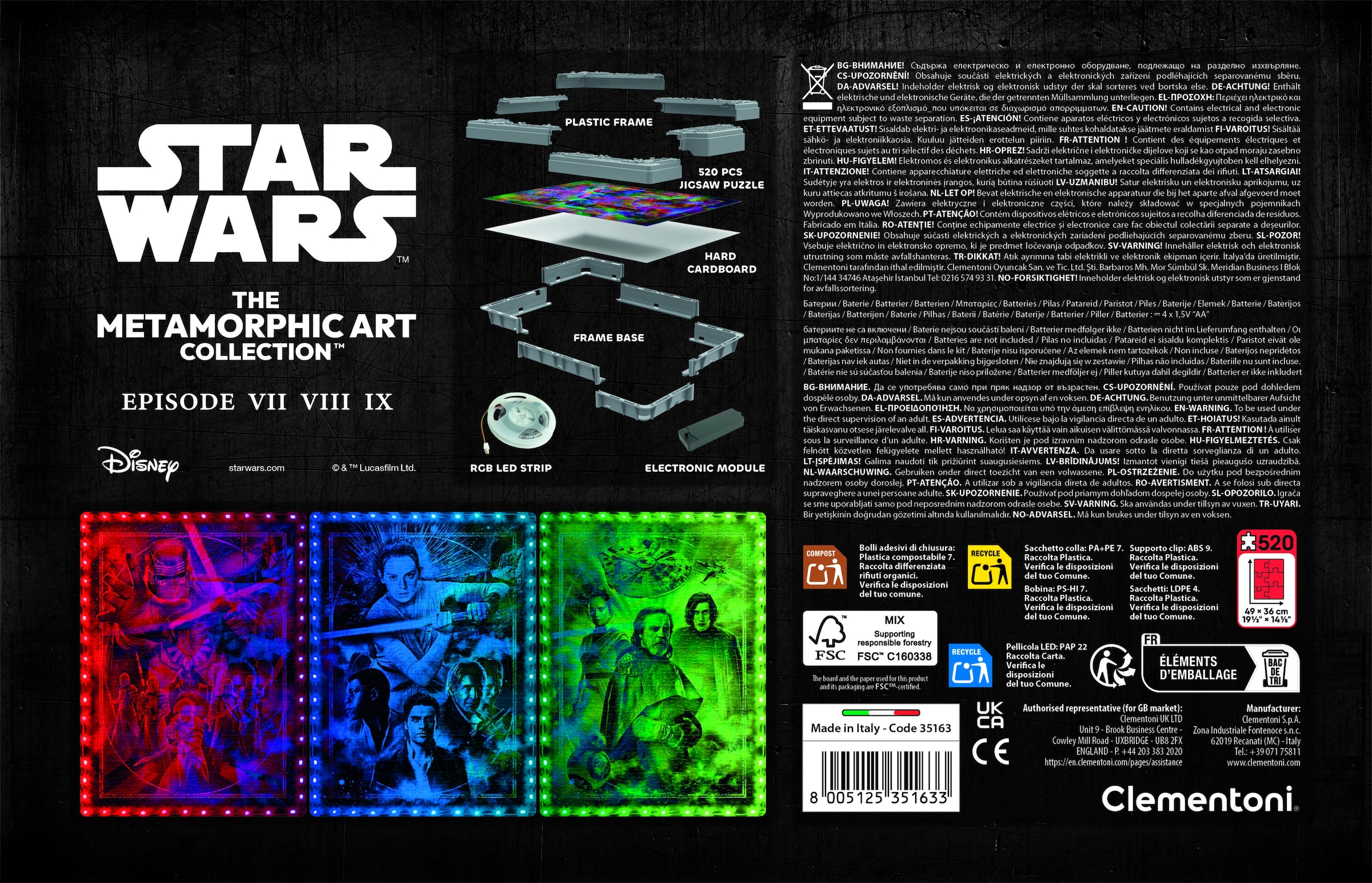 Clementoni® Puzzle »Star Wars - The Metamorphic Art Collection Episode 7-8-9« Mit Licht; Made in Europe