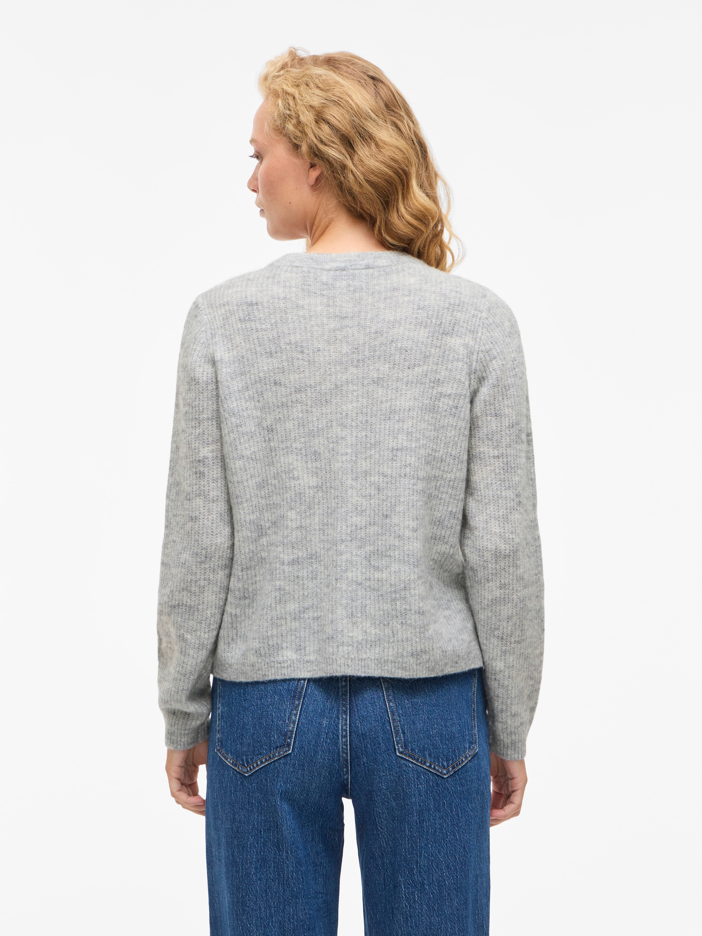Vila Strickjacke »VILORY O-NECK L/S KNIT CARDIGAN-NOOS« Materialmix, regular fit