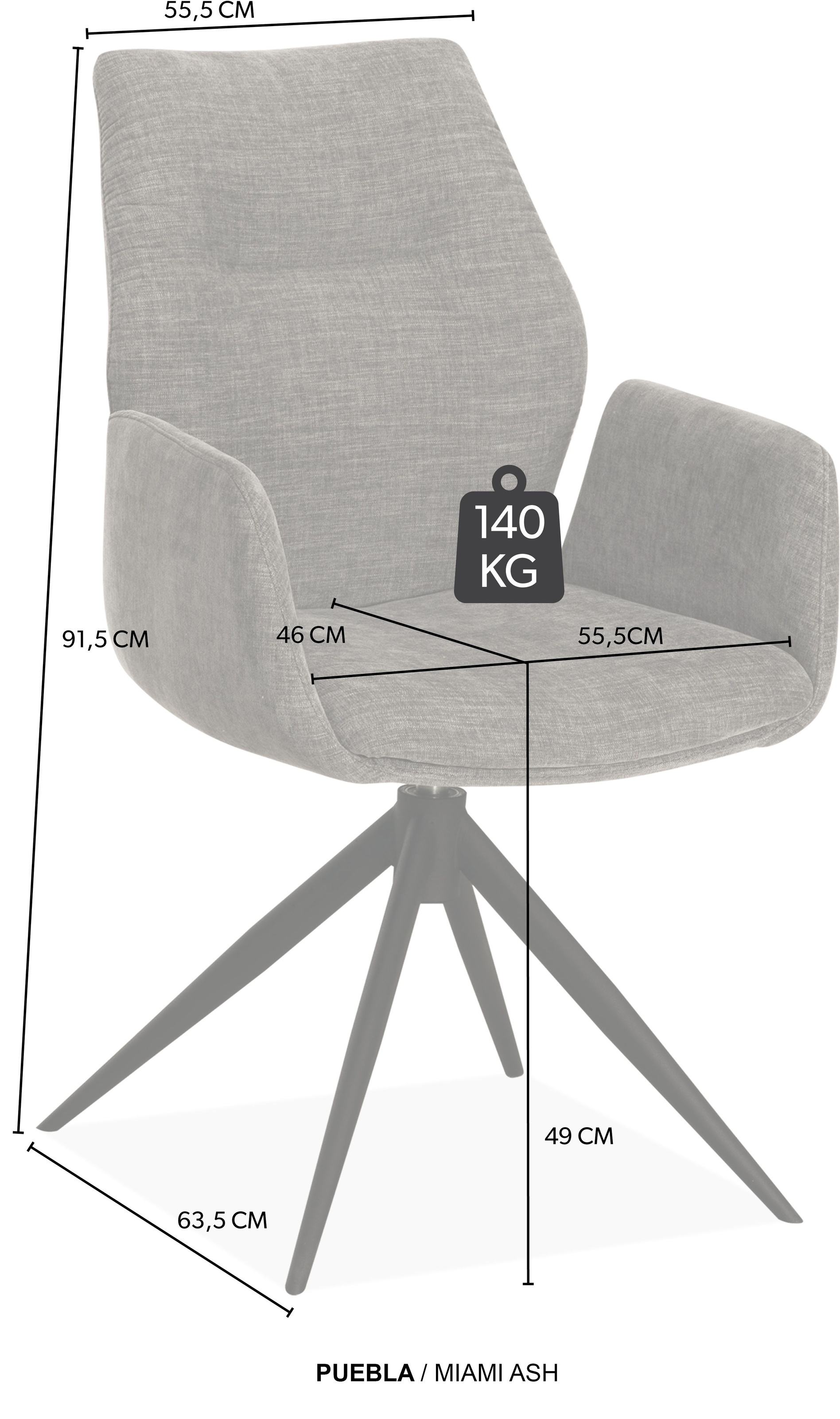 OMG Design Esszimmerstuhl »Puebla« (Set) 2 Stk.Drehstuhl mit auto-return, Armlehnenstuhl