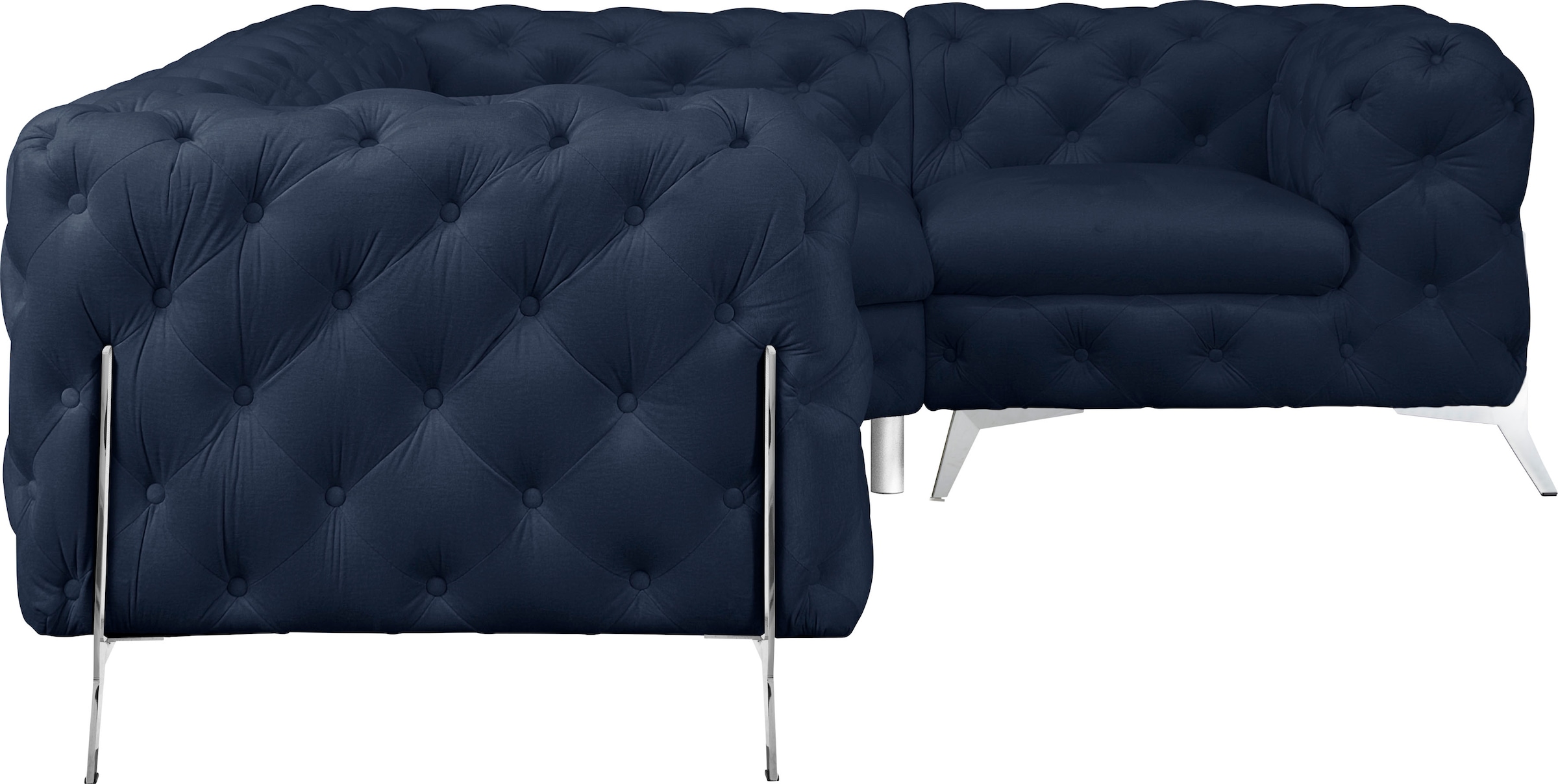 Home affaire Chesterfield-Sofa »Amaury L-Form« moderne Chersterfield-Optik, Breite 262 cm, Fußfarbe wählbar