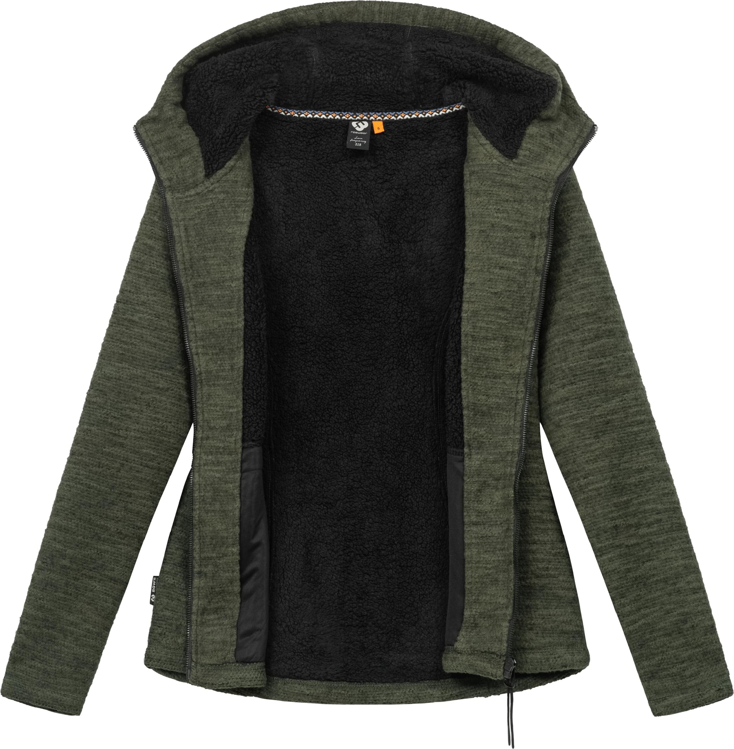 Ragwear Sweatjacke »Kapuzenstrickjacke Lyshka Melange«, Kuschelige Kapuzenjacke in Strick-Optik