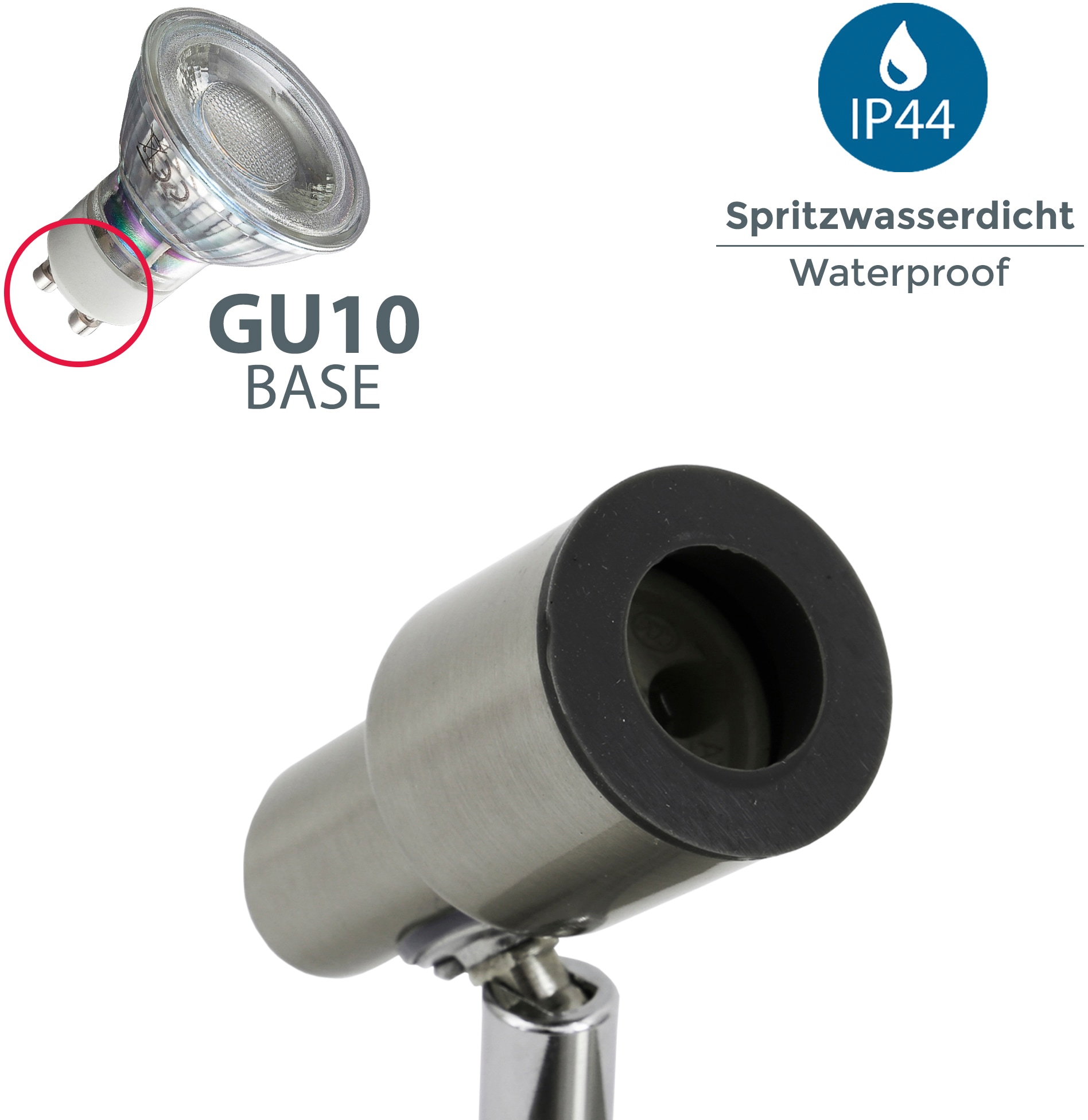 B.K.Licht LED Deckenspot, Schutzart IP44,, inkl. LED Leuchtmittel 3 x GU10, 5 Watt,  400lm, 3.000K,  Strahler dreh- und schwenkbar