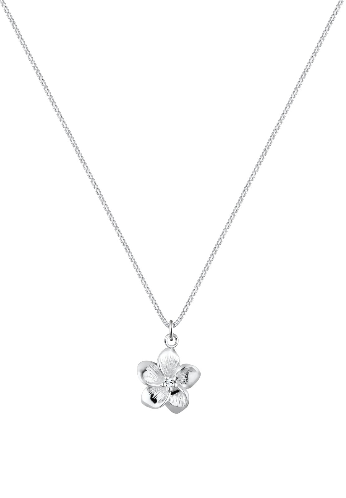 Elli Silberkette »Halskette Frangipani Kristalle Weiß 925 Sterling Silber«