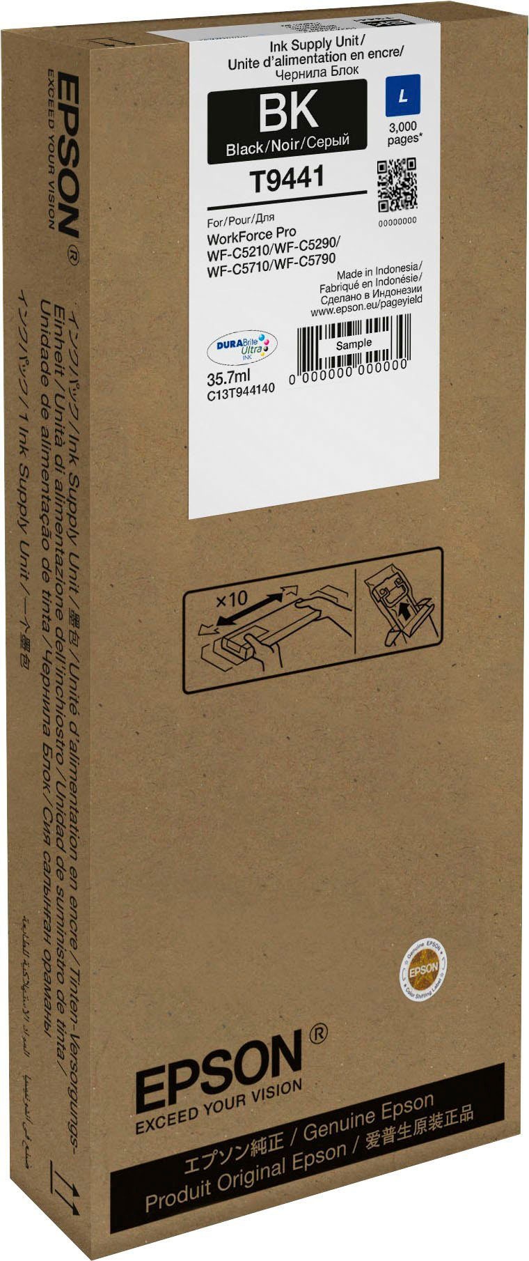 Epson Tintenpatrone »T9441«, original Druckerpatrone 9441 schwarz C13T944140