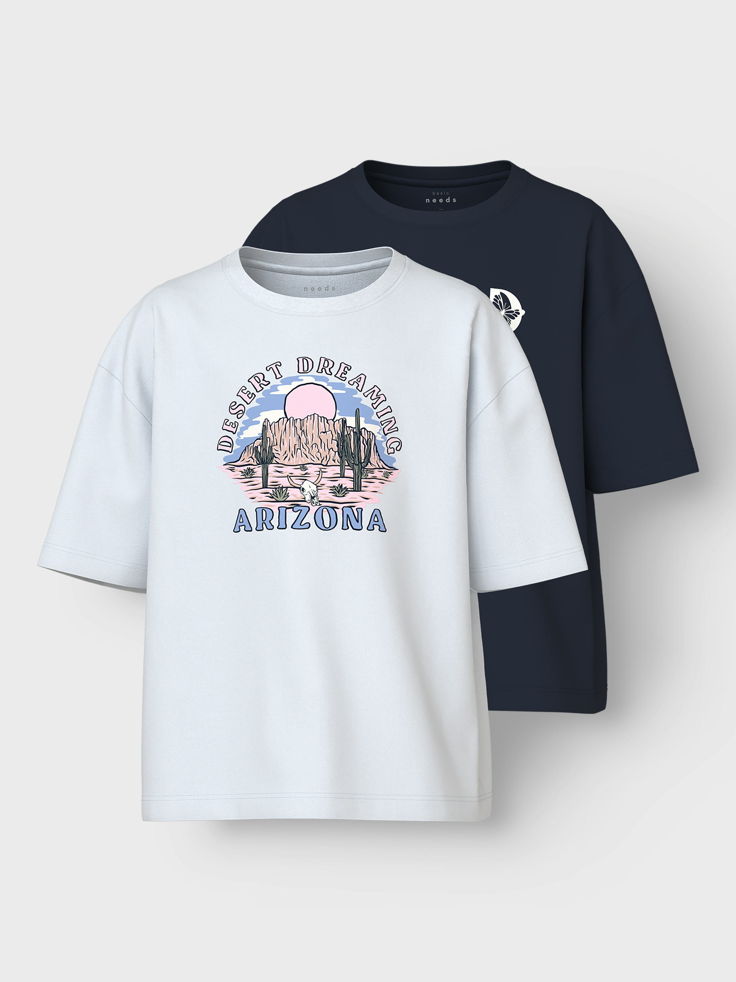 Name It Kurzarmshirt »NKFVEEN 2P SS RLX TOP«, (Packung, 2 tlg.)