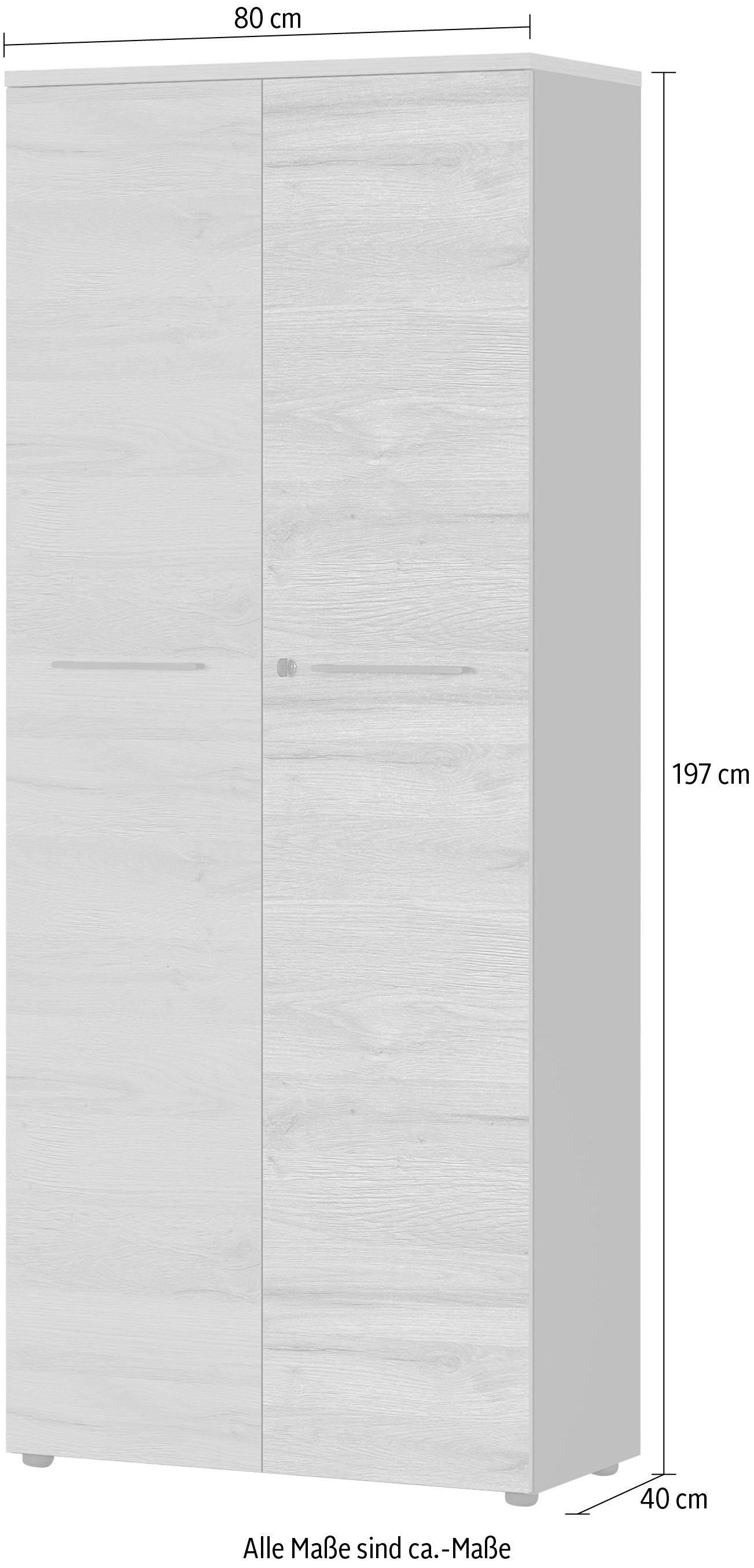 GERMANIA Aktenschrank »GW-Agenda, Mehrzweckschrank, abschließbar,«, optional mit 2 offenen Fächern, Maße 80x197 cm, Made in Germany
