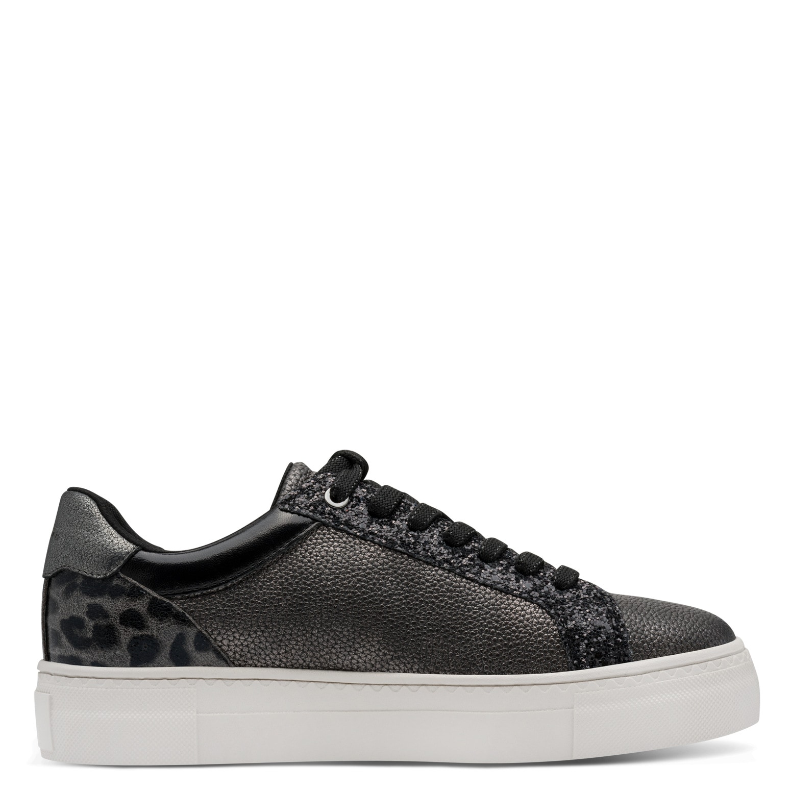 Tamaris Plateausneaker, Freizeitschuh, Halbschuh, Schnürer mit Besätzen und Glitzerdetails