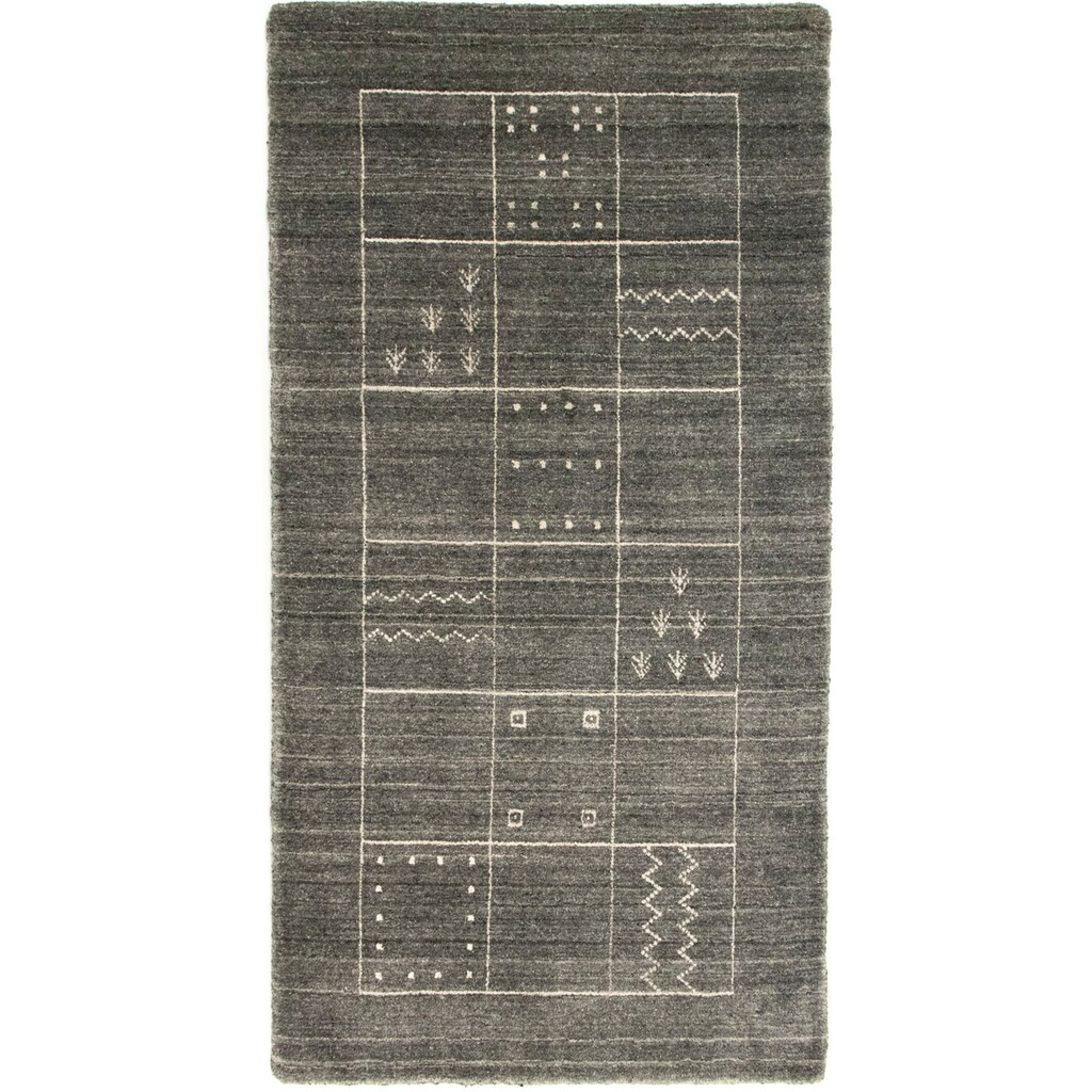 morgenland Wollteppich »Vintage Teppich handgeknüpft schwarz«, rechteckig, Vintage Design