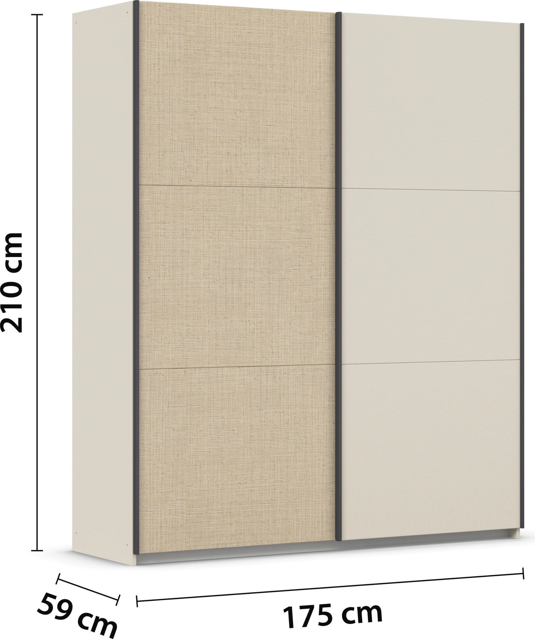 rauch Schwebetürenschrank »Senja«, mit Absetzung in angesagter Rattan-Optik