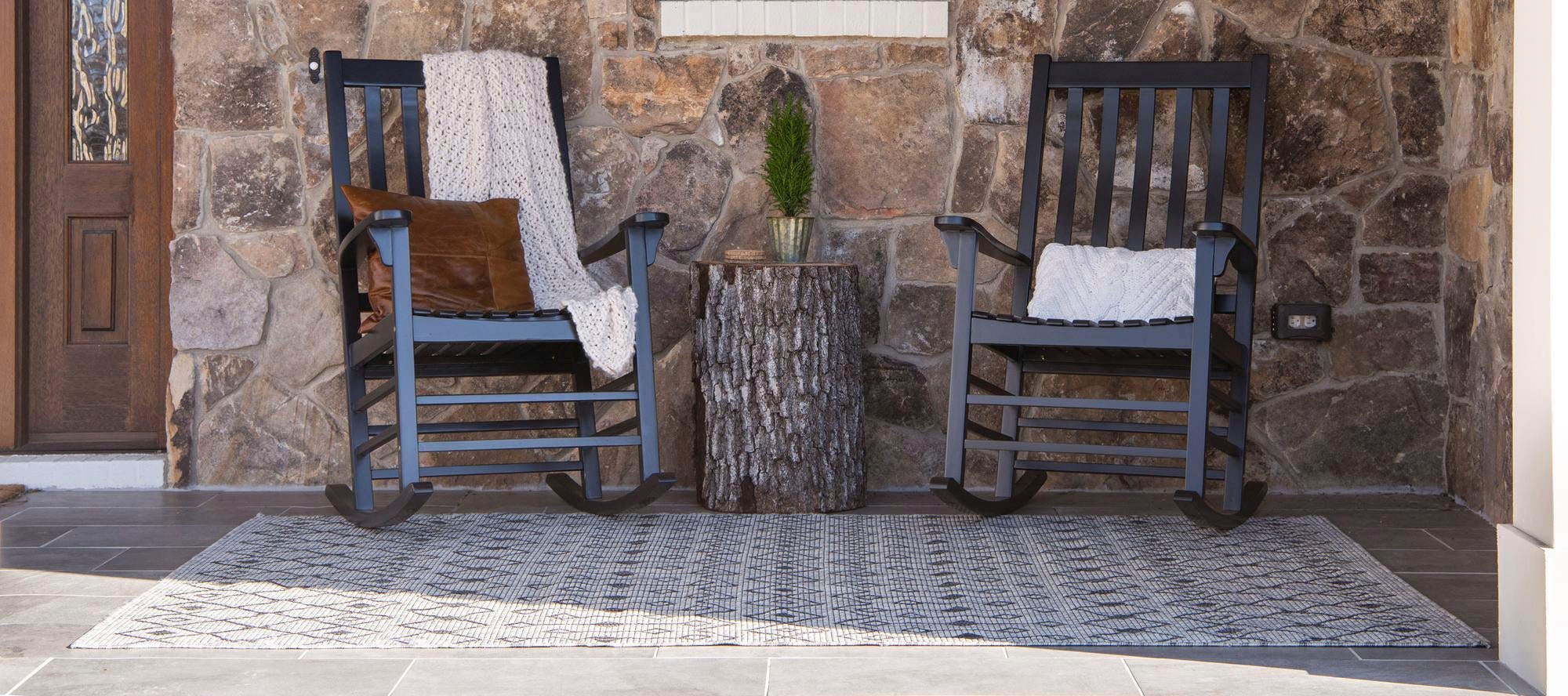 Myflair Möbel & Accessoires Teppich »Outdoor Crosses Lagerräumung«, rechteckig, 4 mm Höhe, Flachgewebe, Rauten Muster, In- und Outdoor geeignet