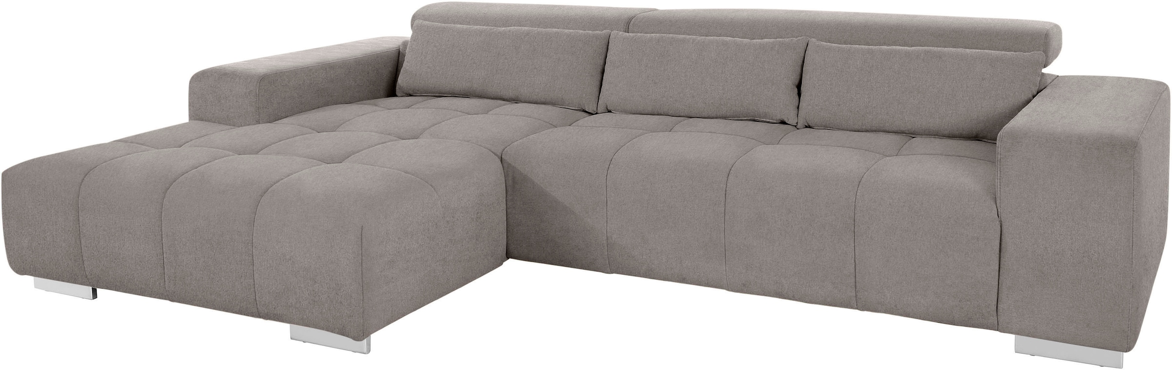 COTTA Ecksofa »Orion L-Form« mit 2x Kopfteilverstellung & 3 Nierenkissen