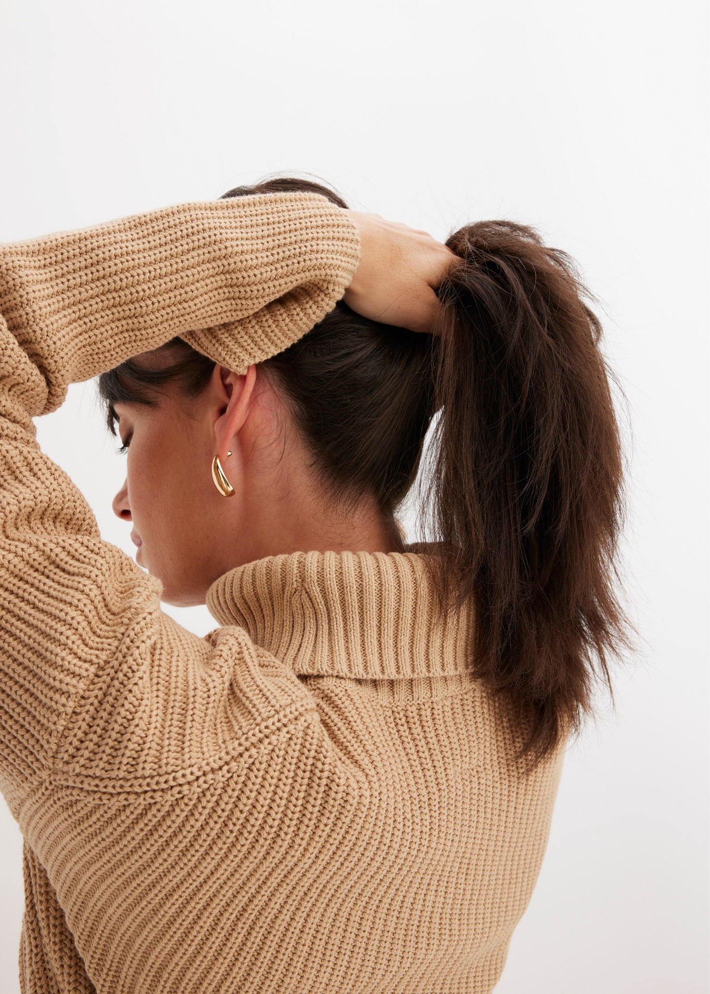 bonprix Rollkragenpullover »Rollkragenpullover aus reiner Baumwolle« aus reiner Baumwolle, mit Rollkragen, für kühle Tage