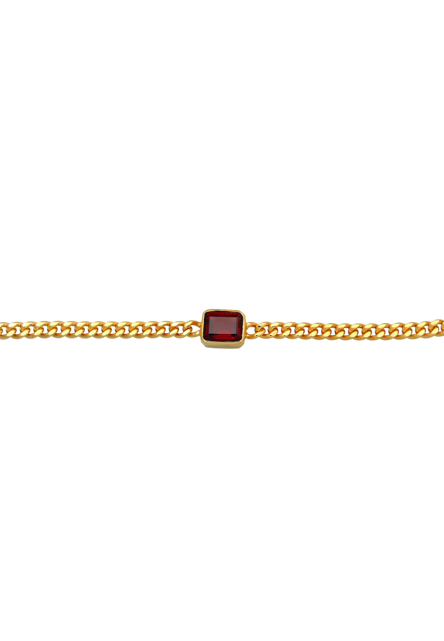 Elli Premium Choker »Halskette Granat Panzerkette Klassisch 925 Silber Vergoldet«