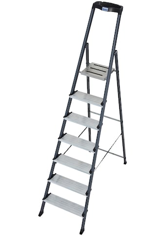 Stehleiter »Securo«, Alu eloxiert, 1x7 Stufen, Arbeitshöhe ca. 350 cm