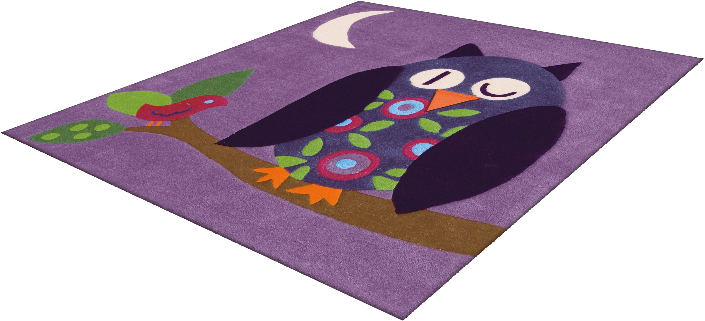 Arte Espina Kinderteppich »Joy 4049«, quadratisch, 16 mm Höhe, Eulen Design in kräftigen Farben
