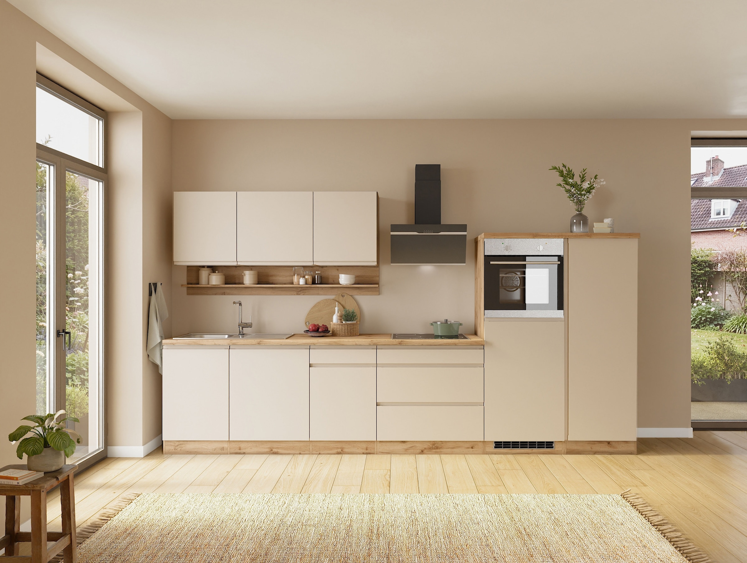 KOCHSTATION Vorratsschrank »KS-Virginia,neu in verbesserter Ausführung« Stauraum, Softclose, mit CPL-Arbeitsplatte,  Breite 60 cm, 5 Auszüge, Soft-Close-Funktion