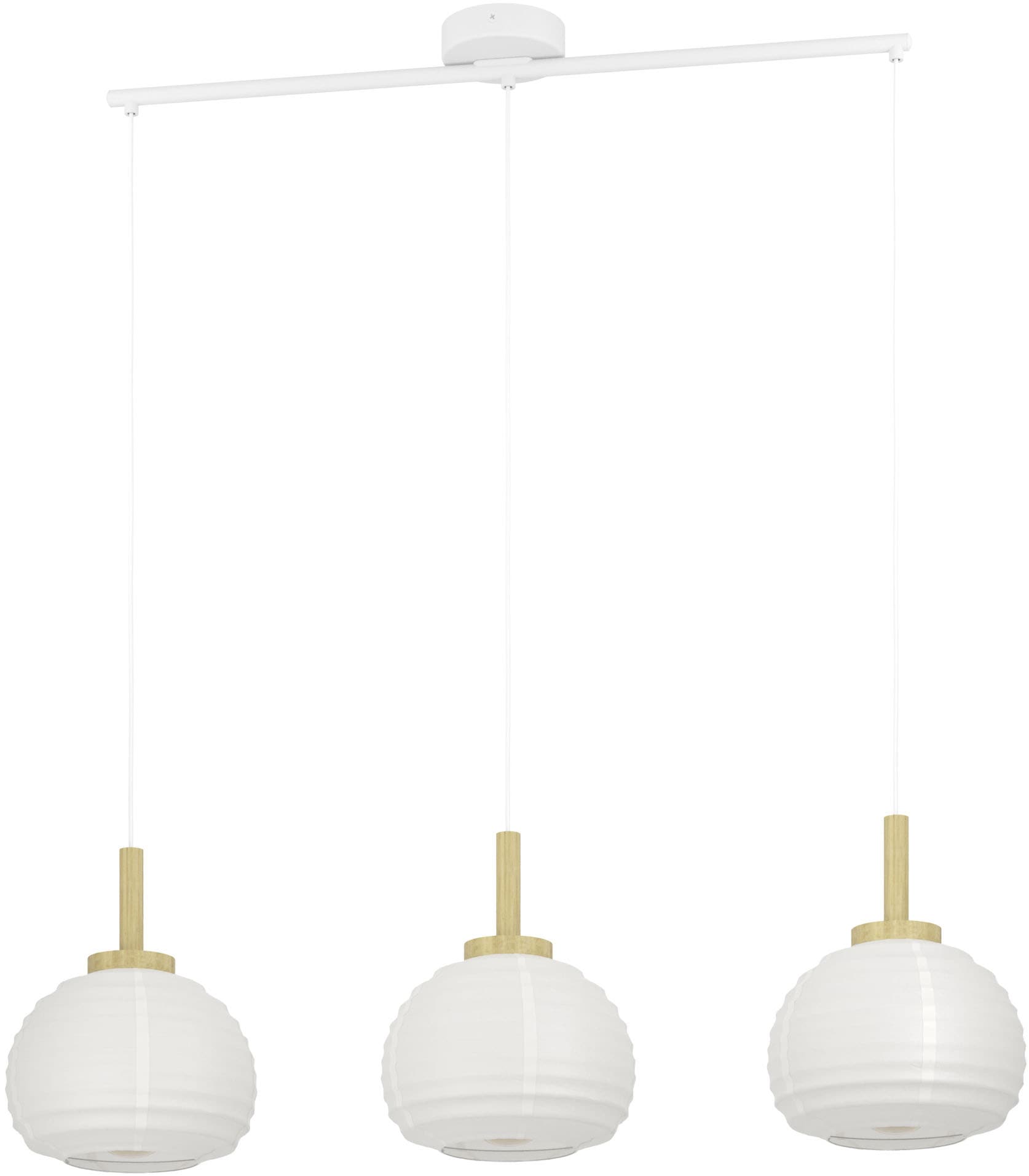 EGLO Hängeleuchte »SUMMERHILL Pendellampe - Stahl, Holz - E27 - 3X40W - IP20« E27 1 Stk. Hängelampe, Deckenlampe, Wohnzimmer, Esszimmer, L92,5 x B22,5 x H110cm