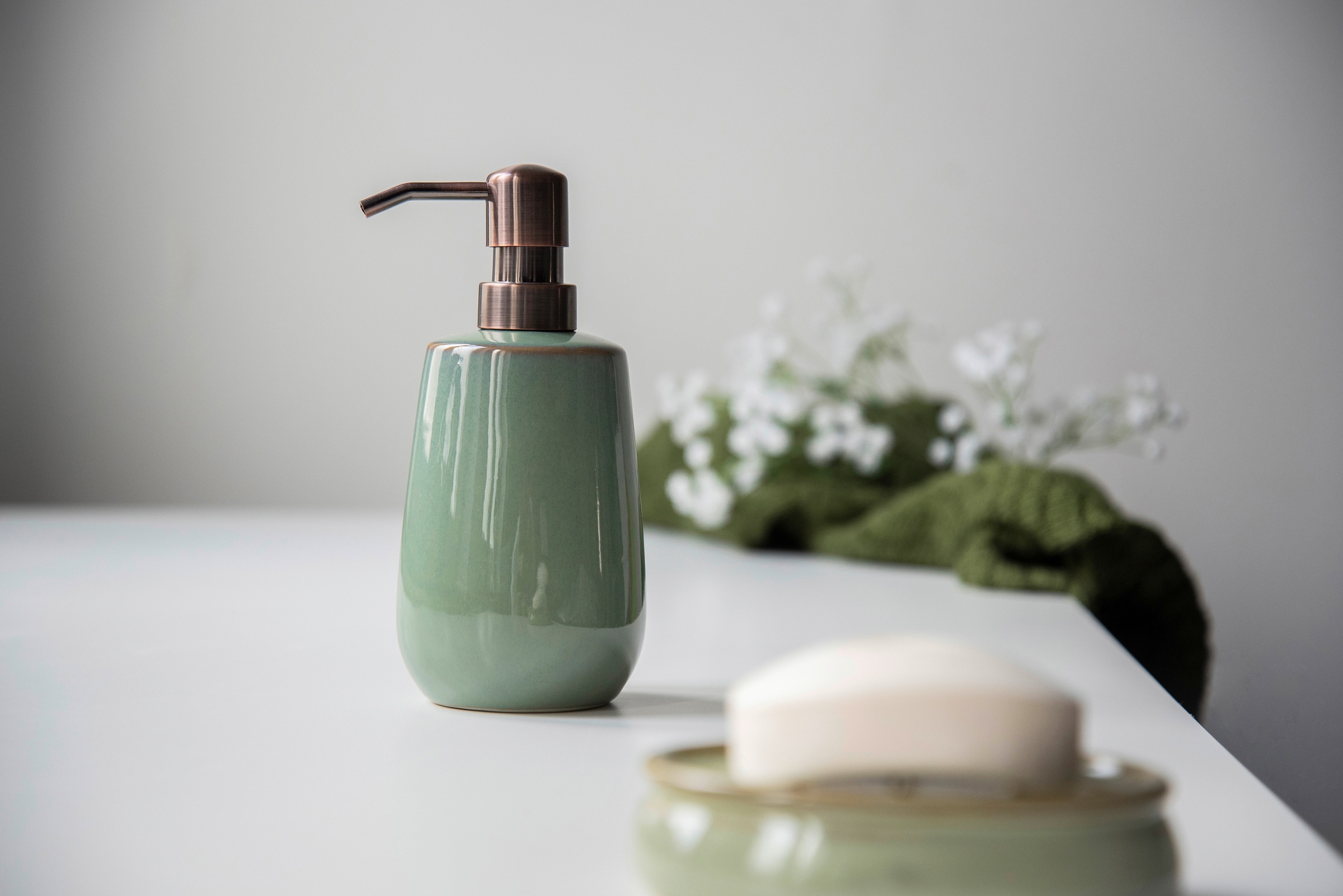 WENKO Seifenspender »Sirmione«, (1 tlg.), Keramik, 430 ml
