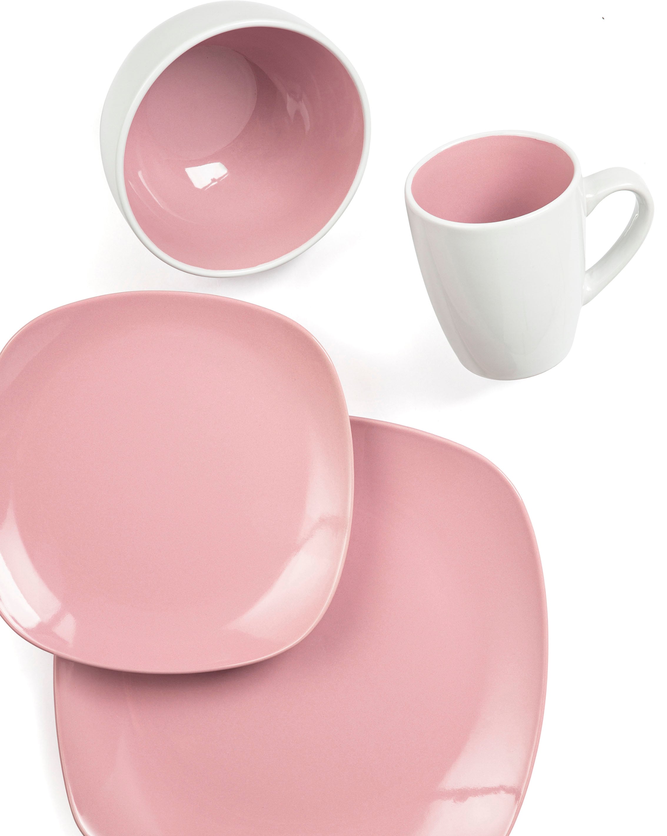 Retsch Arzberg Kombiservice »Geschirr-Set, Service NOVA SQUARE« Bicolor-Look, 16 Teile, für 4 Personen