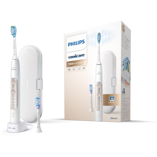 Philips Sonicare Elektrische Zahnbürste »ExpertClean 7300 HX9601/03«, 2 St.  Aufsteckbürsten, mit Schalltechnologie, Reiseetui online bei OTTO