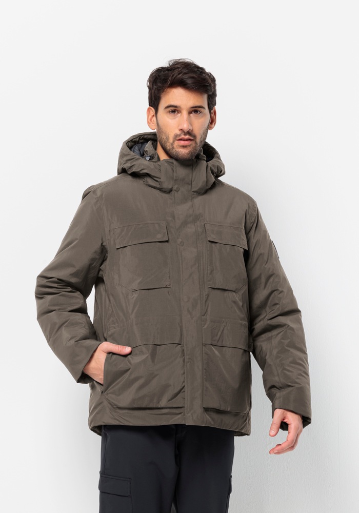 Jack Wolfskin Herren Winterjacke »TEXTOR UTILITY JKT M« mitKapuze in braun, Größe XL (54/56)