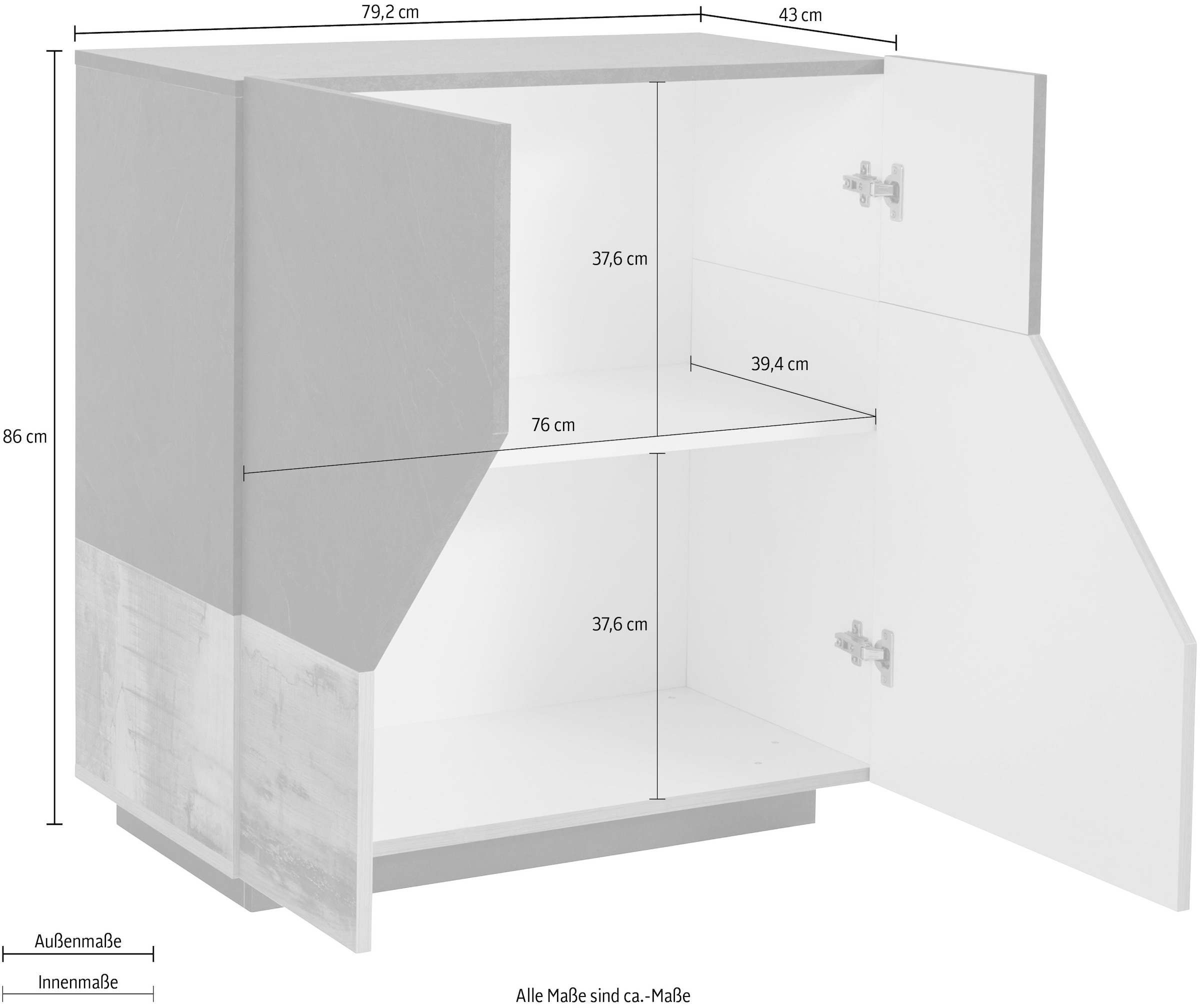 INOSIGN Sideboard »alien«, Breite ca. 79,2 cm