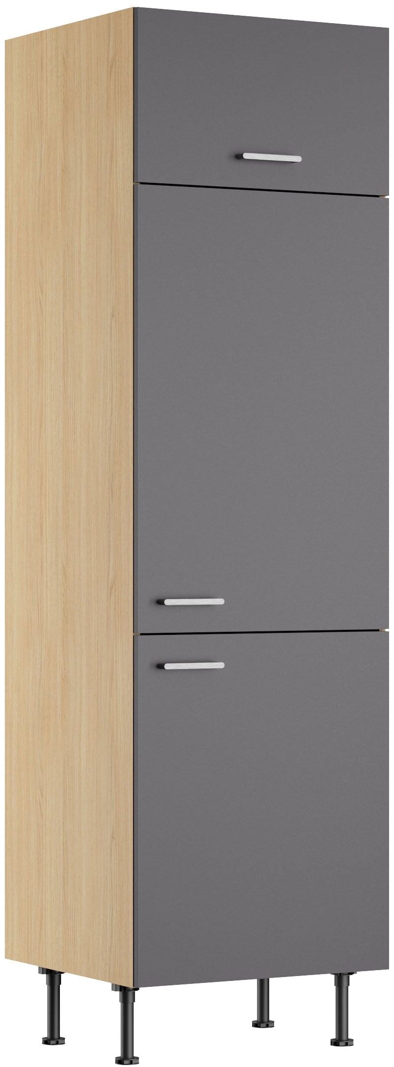 KOCHSTATION Kühlumbauschrank »KS-Lucy« Breite 60 cm, m. 2 Türen, 1 Klappe, Soft-Close, höhenverstellbare Füße
