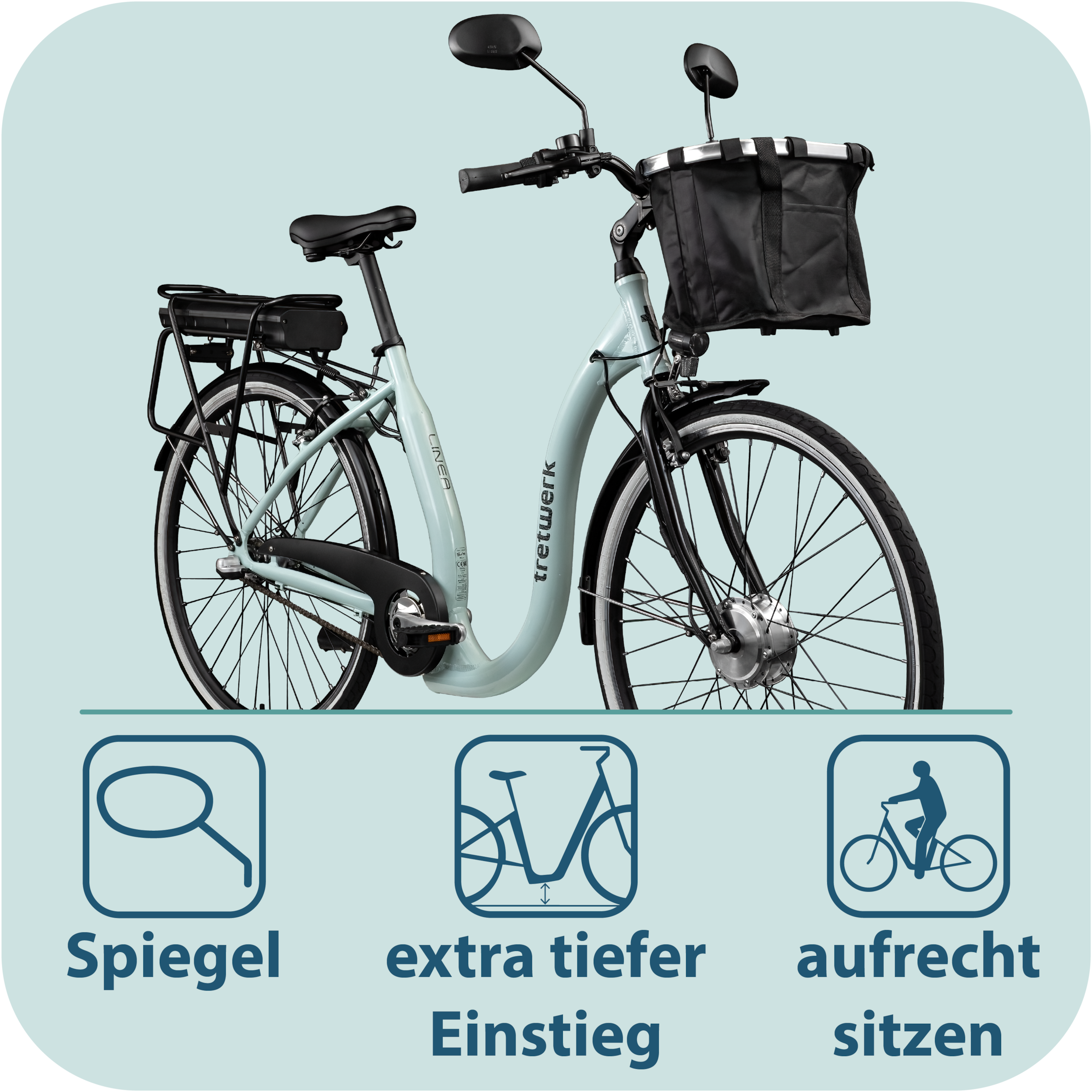 Tretwerk »Linea« 3 Gang Nabenschaltung Frontmotor 250 W tiefer Einstieg