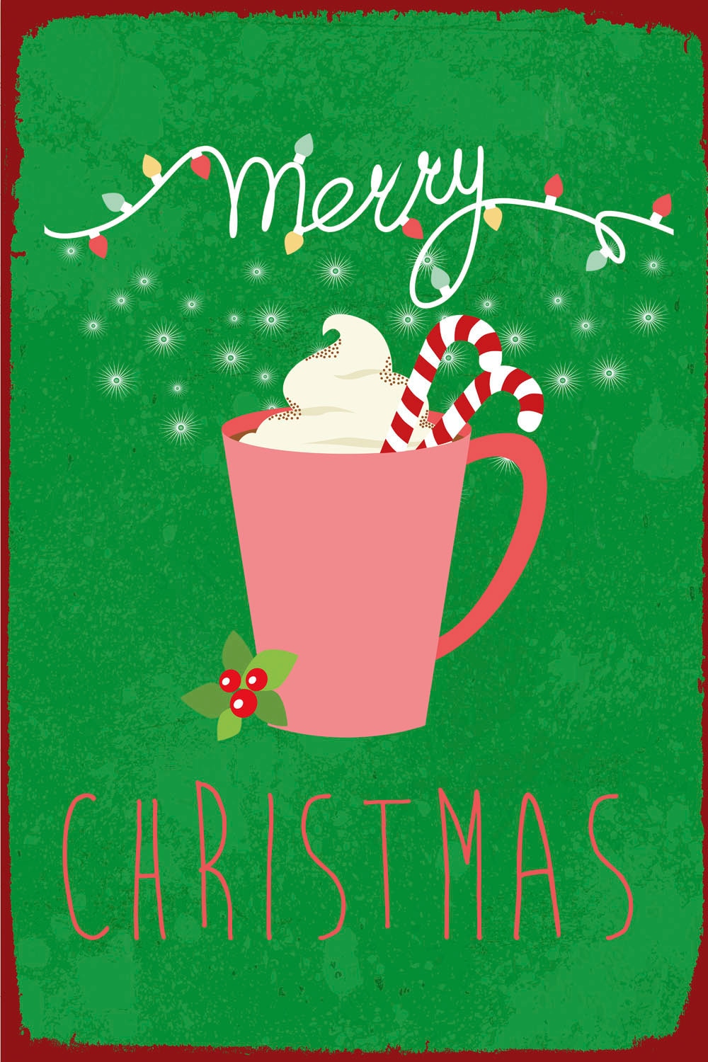 queence Metallbild »Christmas Cup« Getränke | Schriftzug | Schriftzüge | Weihnachten 1 Stk. tlg. Stahlschilder