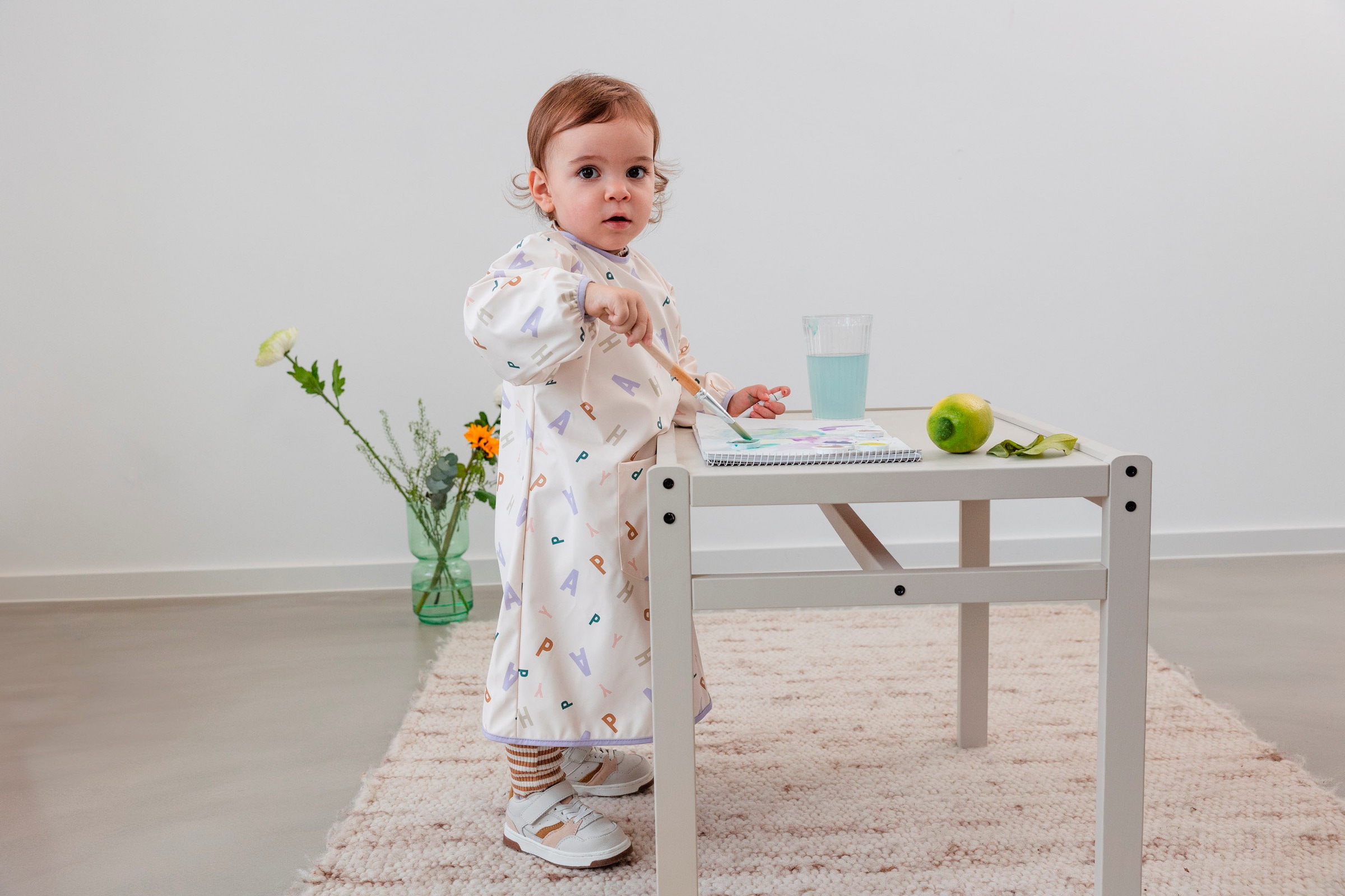 LÄSSIG Malschürze »Happy Fruits, light blue«, GOTS made with organic materials, zertifiziert durch BCS 27262