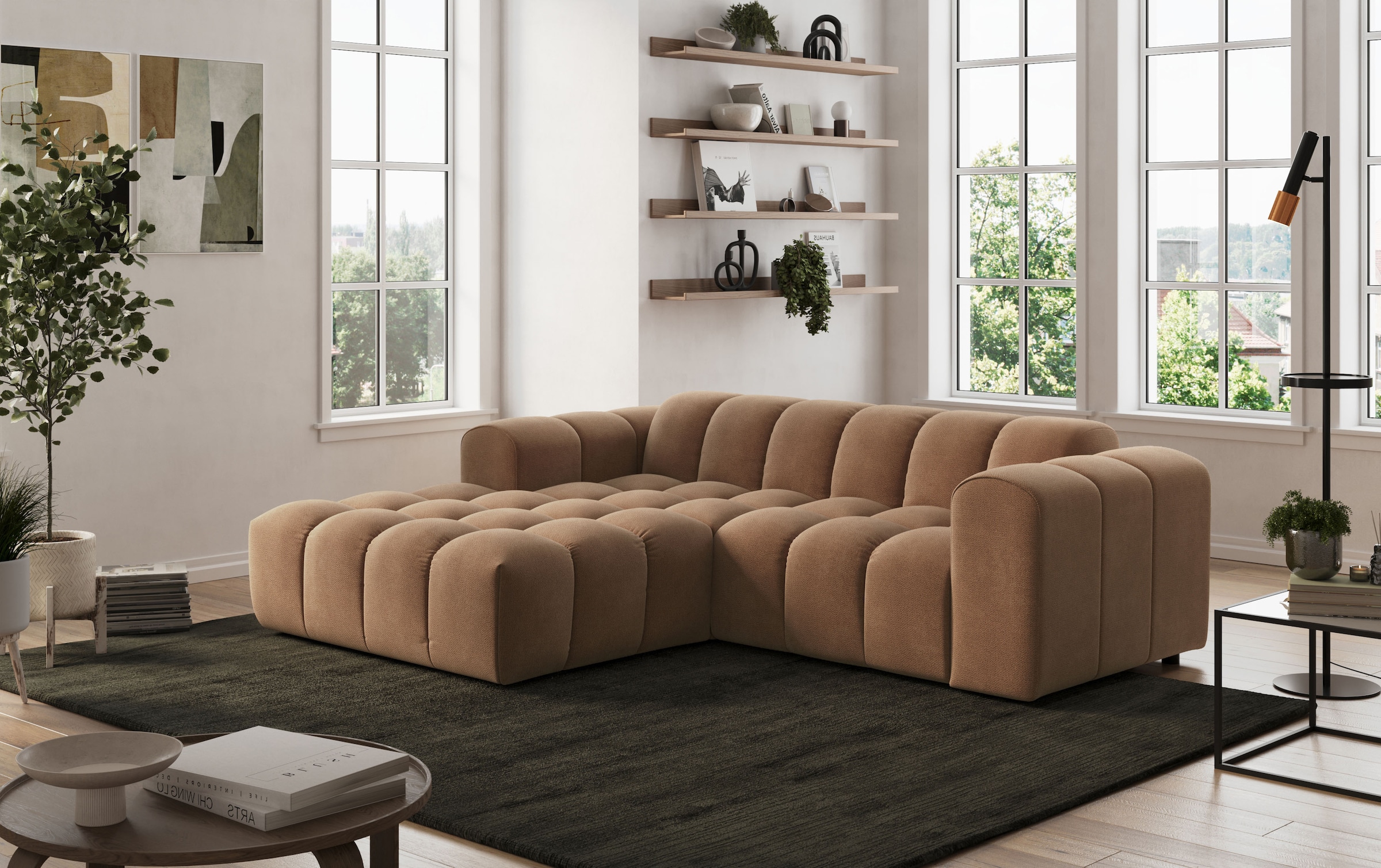 OTTO home Ecksofa »Rocco L-Form, B: 248 cm, modernes Bubble-Sofa, großzügiger Sitzkomfort« Wohnlandschaft-Charakter, frei stellbar, modernes Design