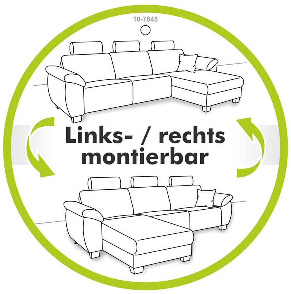 Jockenhöfer Gruppe Ecksofa »Starlight, L-Form, mit indirekter dimmbarer LED-Beleuchtung«, Gästebettfunktion; Stauraum/Bettkasten, mit Kissen